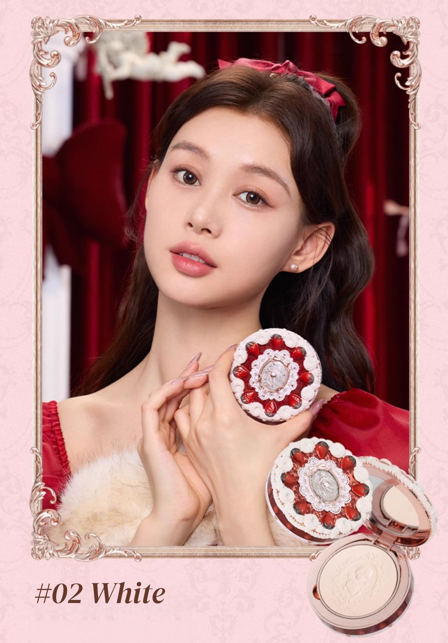 Flower Knows Strawberry Cupid Collection Matte Pressed Powder T5918