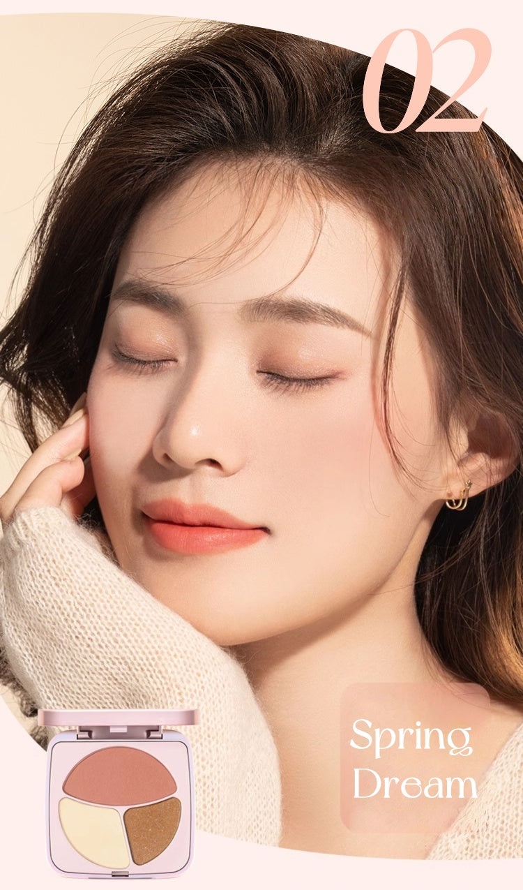 BABREA 3-color Vitality Matte Makeup Blusher Palette T5034