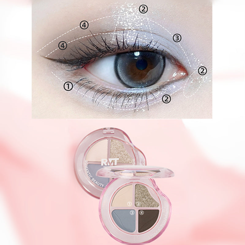 ROMANTIC BEAUTY Pink Bubble 4 Color Eyeshadow Palette T3881