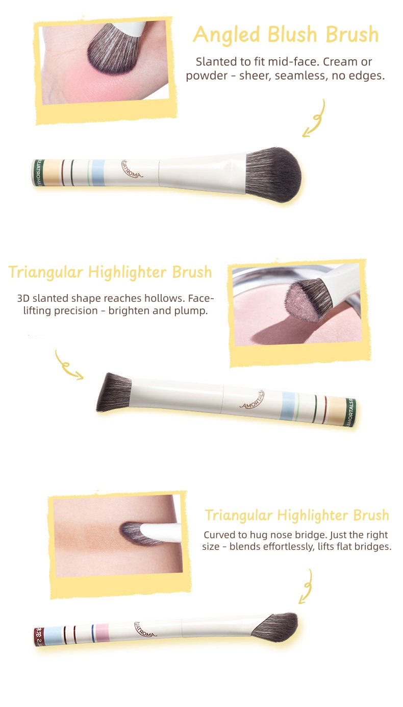 AMORTALS Travel-Friendly Portable Makeup Brush Set T5742