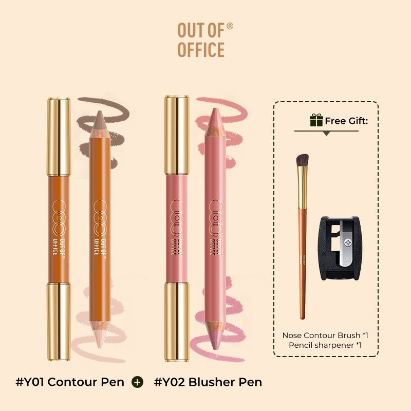 OUT-OF-OFFICE Double-head 3D Contour & Highlighter Pen T4818