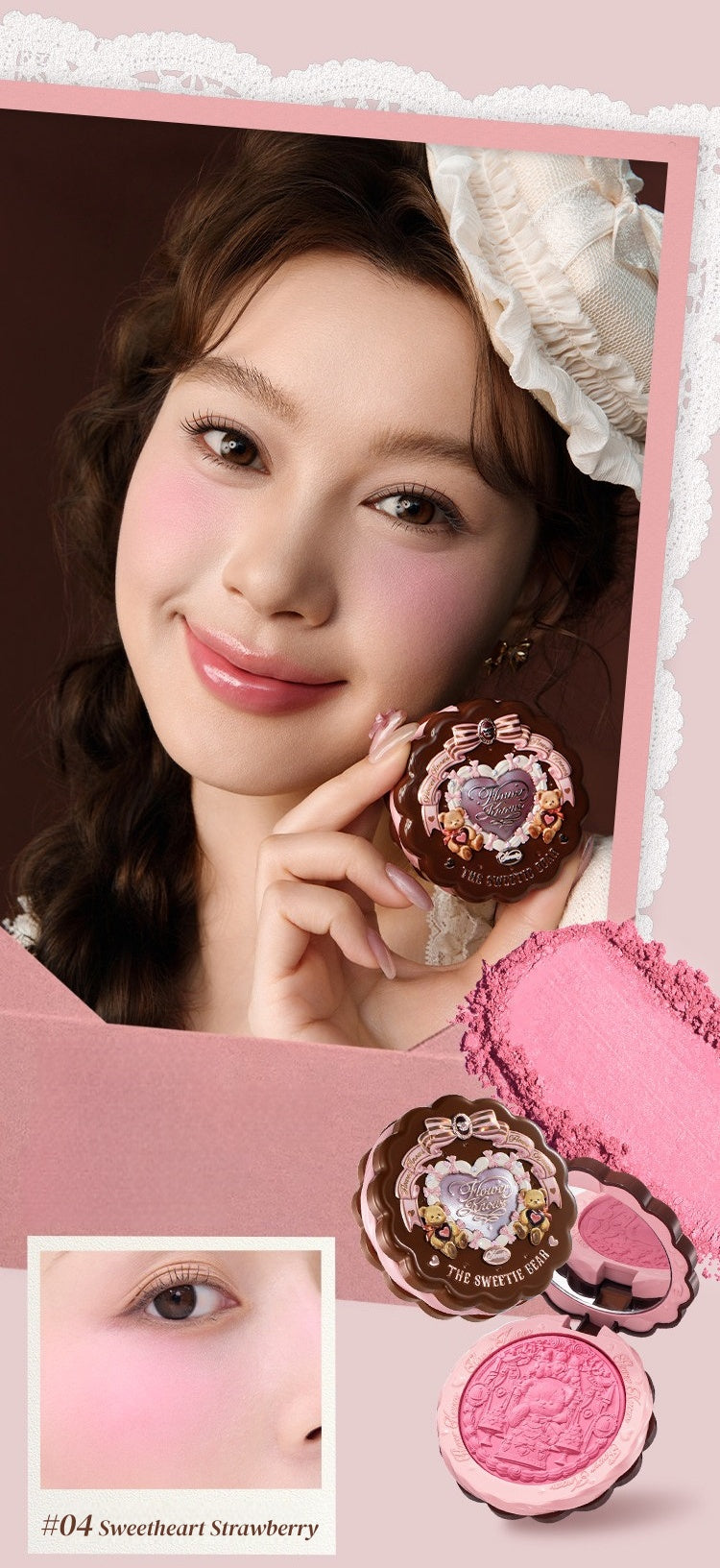 Flower Knows The Sweetie Bear Collection Silk Satin Blush T5917