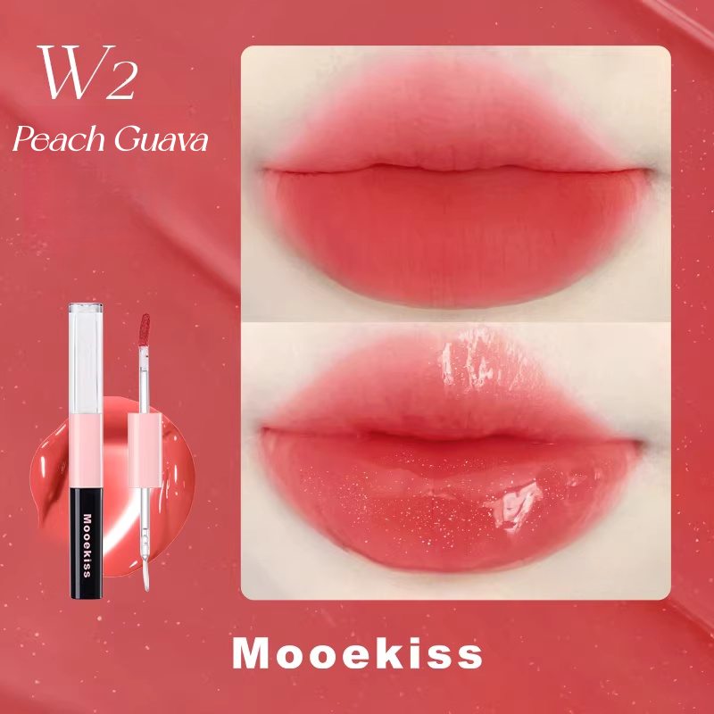 MOOEKISS Double-head Essence Long-wear Matte & Mirror Lip Glaze T5606