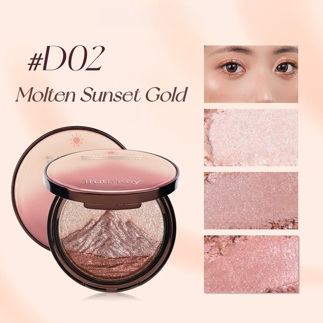 Truth'Key Golden Mountain at Sunrise Eyeshadow & Highlighter Makeup Palette  T5792