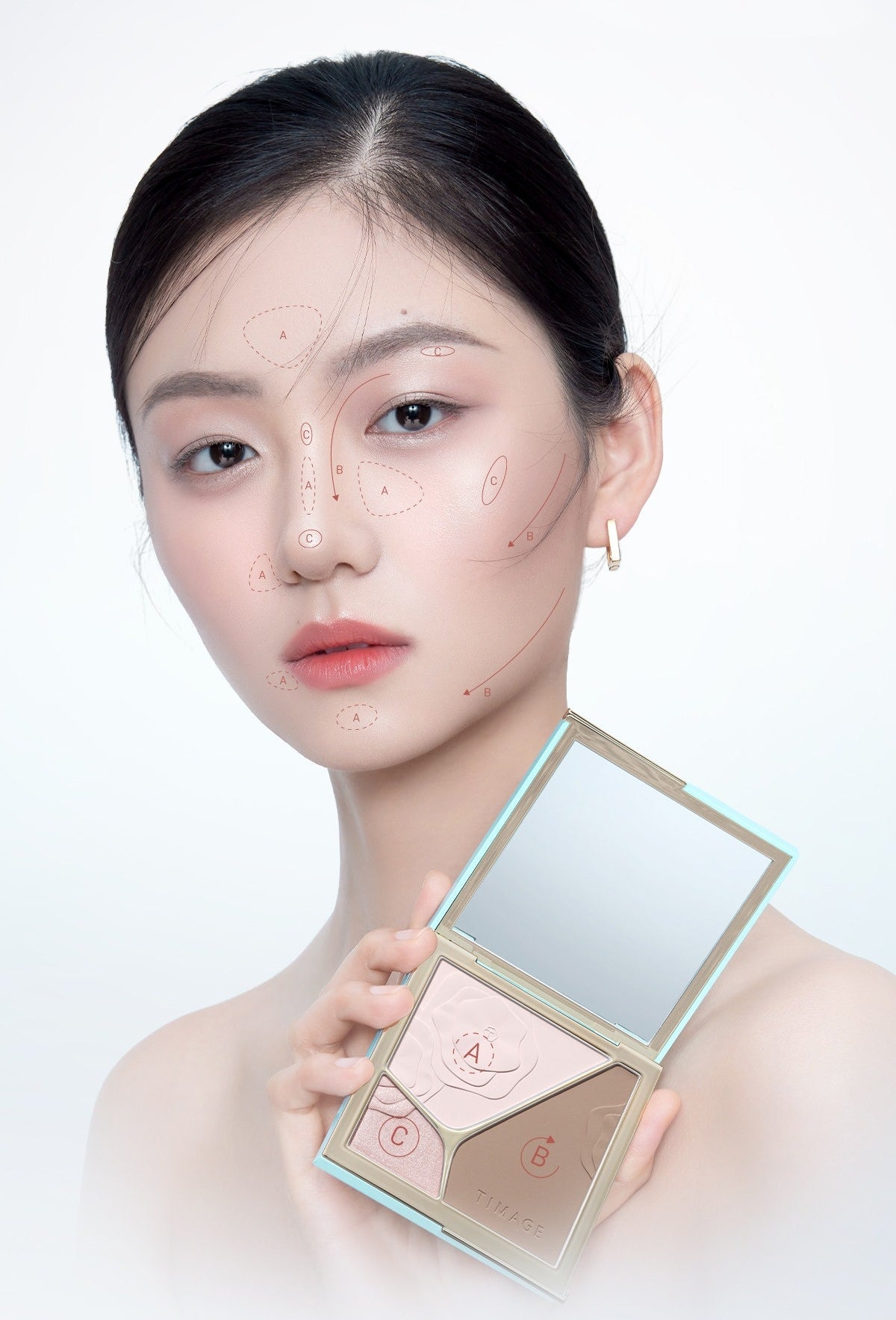 TIMAGE 3-color Highlighter & Contour Makeup Palette T6047