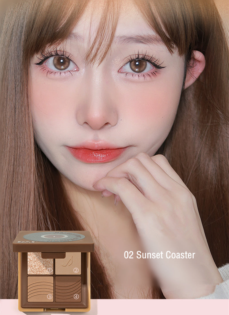 ROMANTIC BEAUTY Vinyl Record 4 Color Eyeshadow Palette T3882