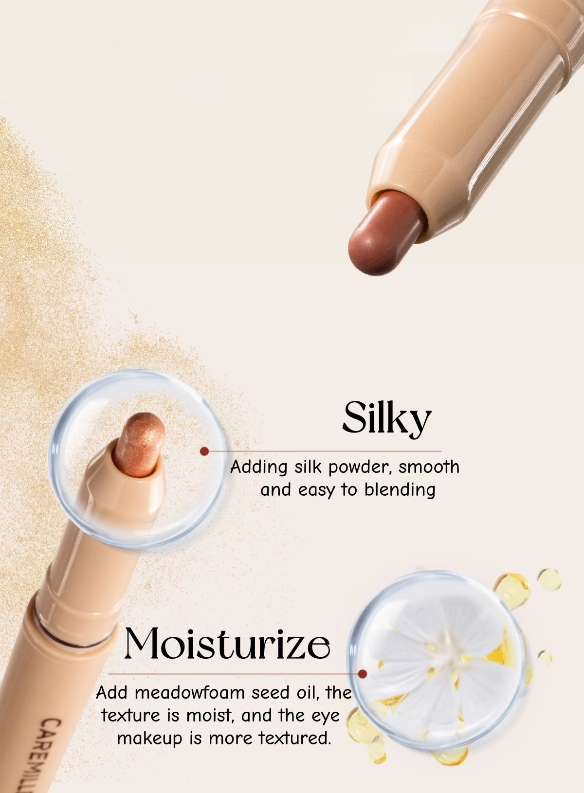 CAREMILLE Double-head Silk Powder Eyeshadow Stick T5055