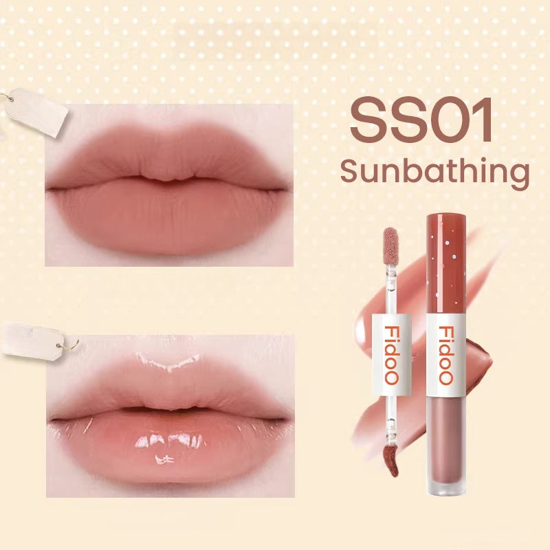 Fidoo Long-wear Moist Double-head Matte & Glossy Lip Glaze T5476