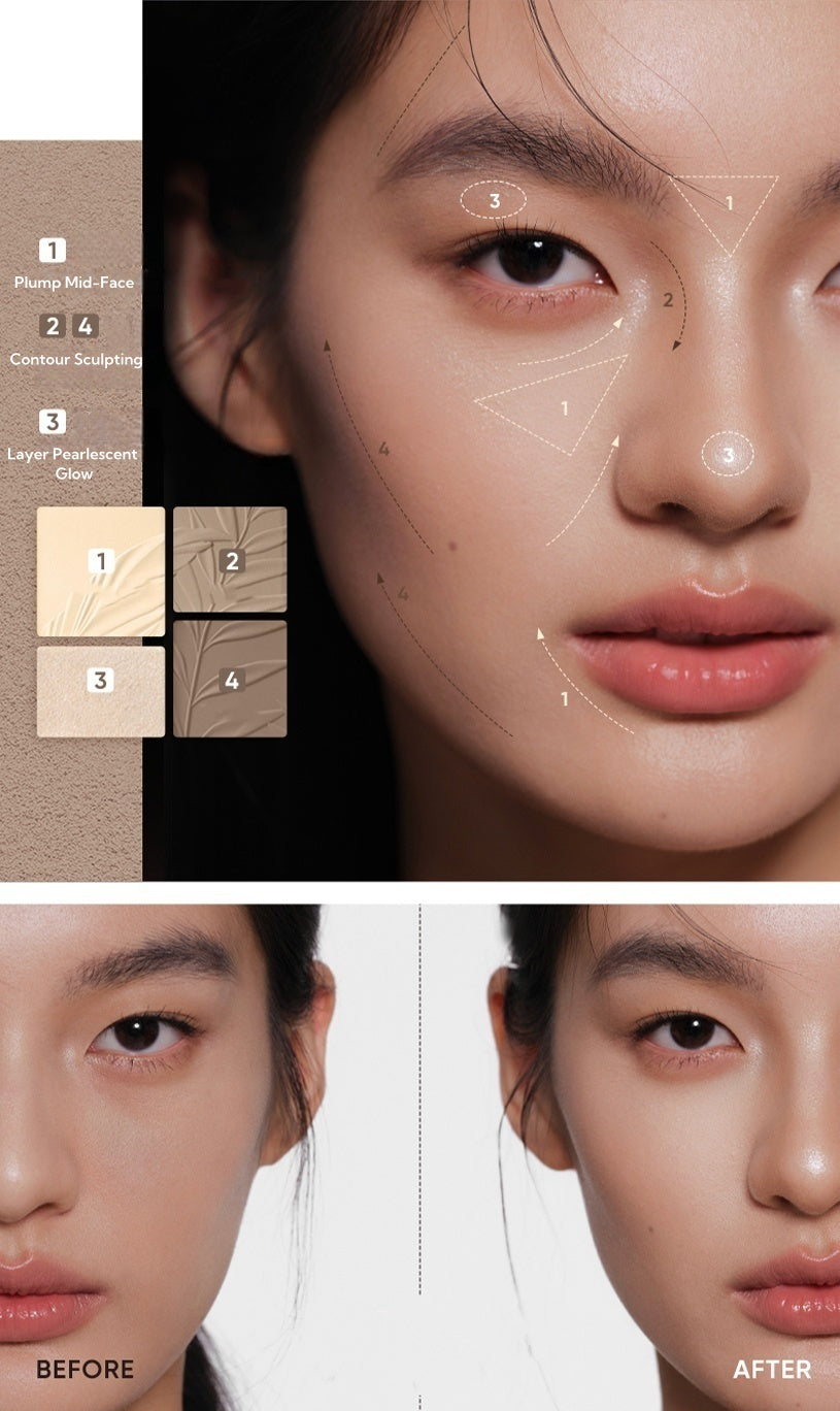 JUDYDOLL Highlighter & Matte Nose Face Contour Palette T4730