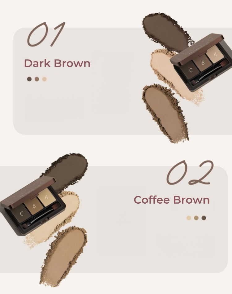 BABREA Waterproof Long-wear 3-color Eyebrow Powder T5033