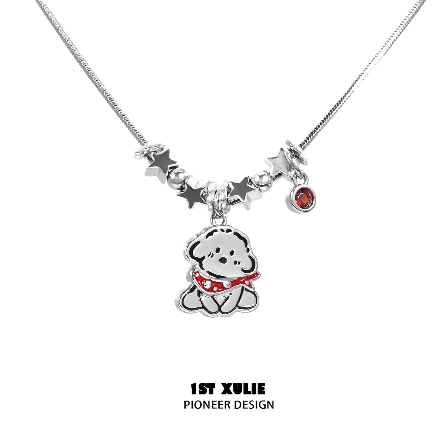 1STXULIE Happy Puppy Collection Niche Gothic Choker Necklace T4697