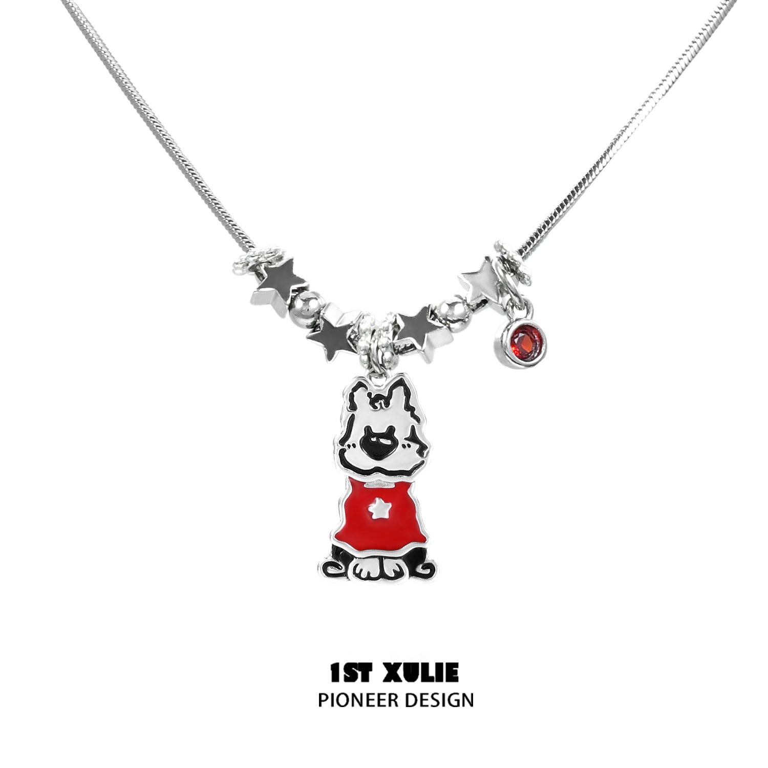 1STXULIE Happy Puppy Collection Niche Gothic Choker Necklace T4697