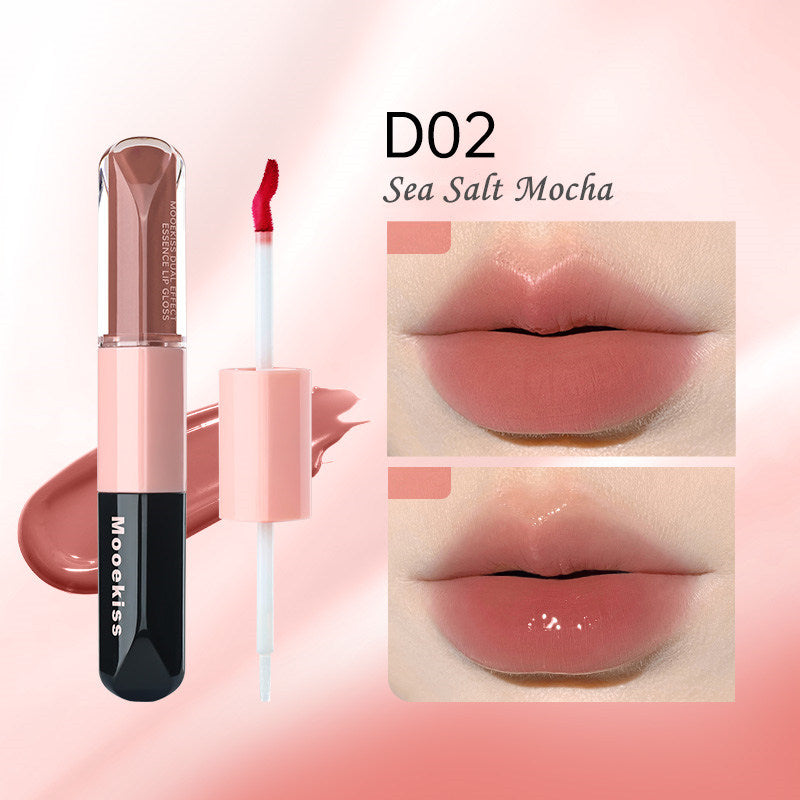 MOOEKISS Double-Head Essence Matte & Mirror Lip Glaze T4377