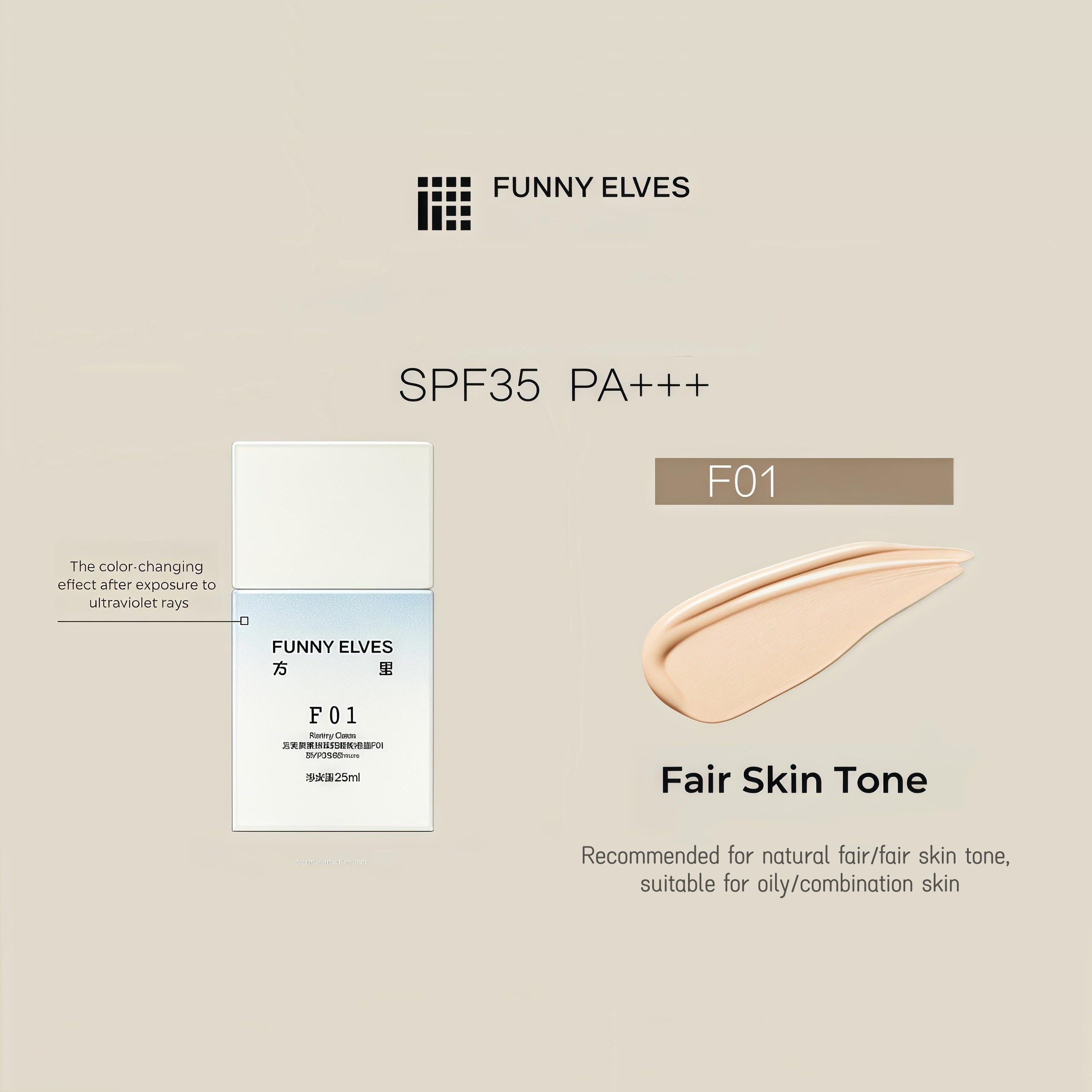 Funny Elves Sun Protection Lone-wear Liquid Foundation SPF35 PA+++ T4828