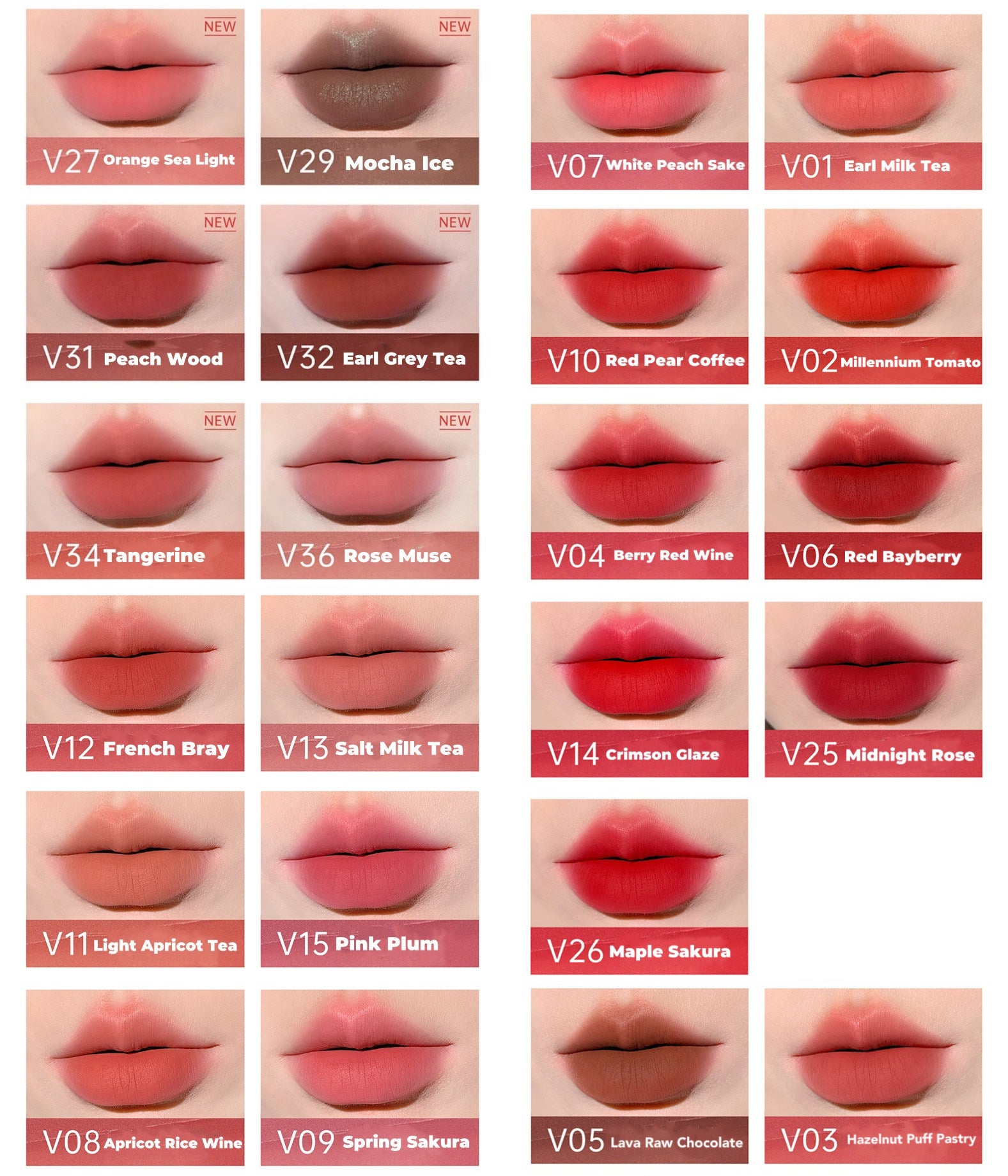 MOOEKISS Long-wear Silky Airy Velvet Matte Lip Mud T4367
