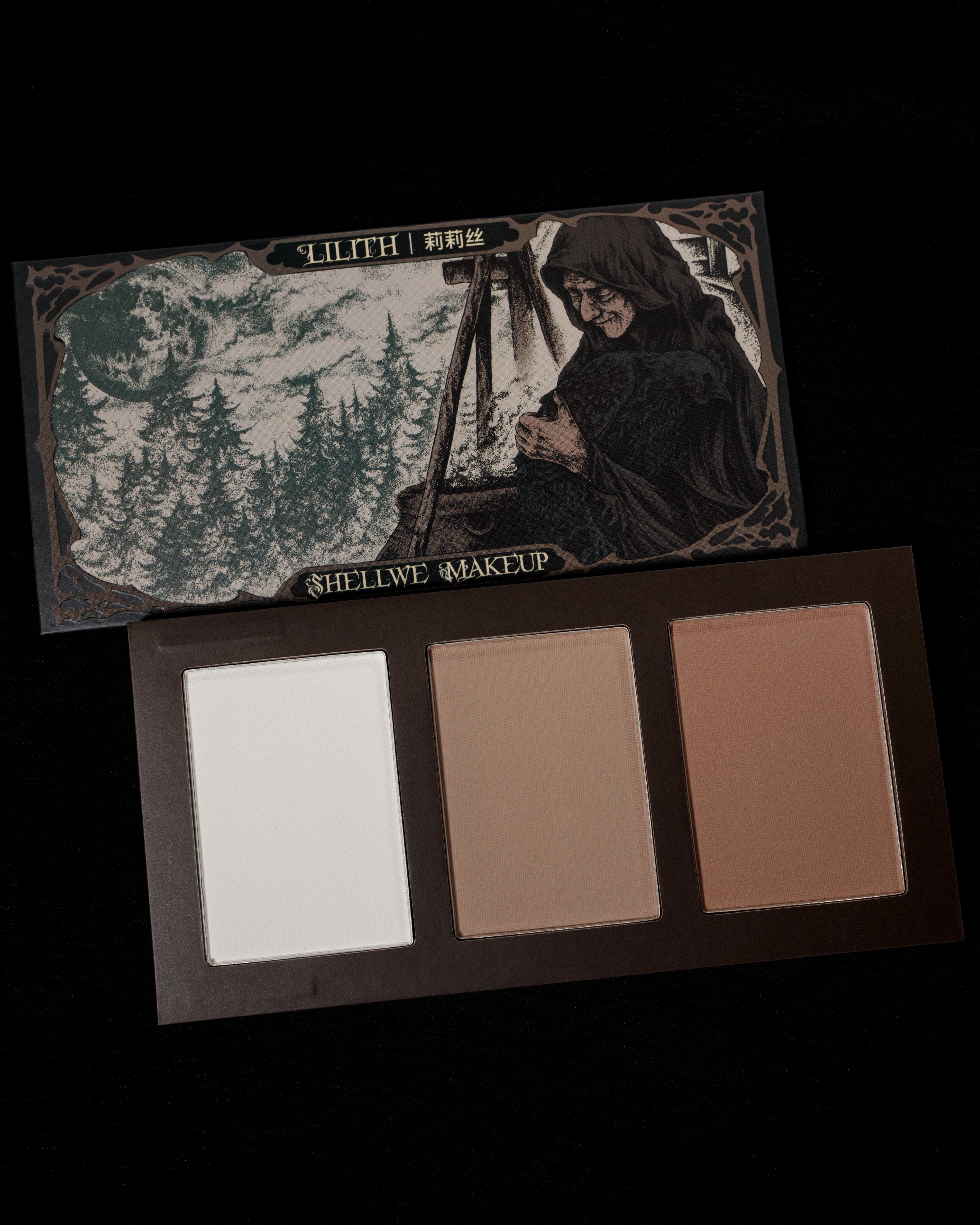 SHELLWE MAKEUP Lilith Luperca 3-color Highlighter Contour Palette T4430