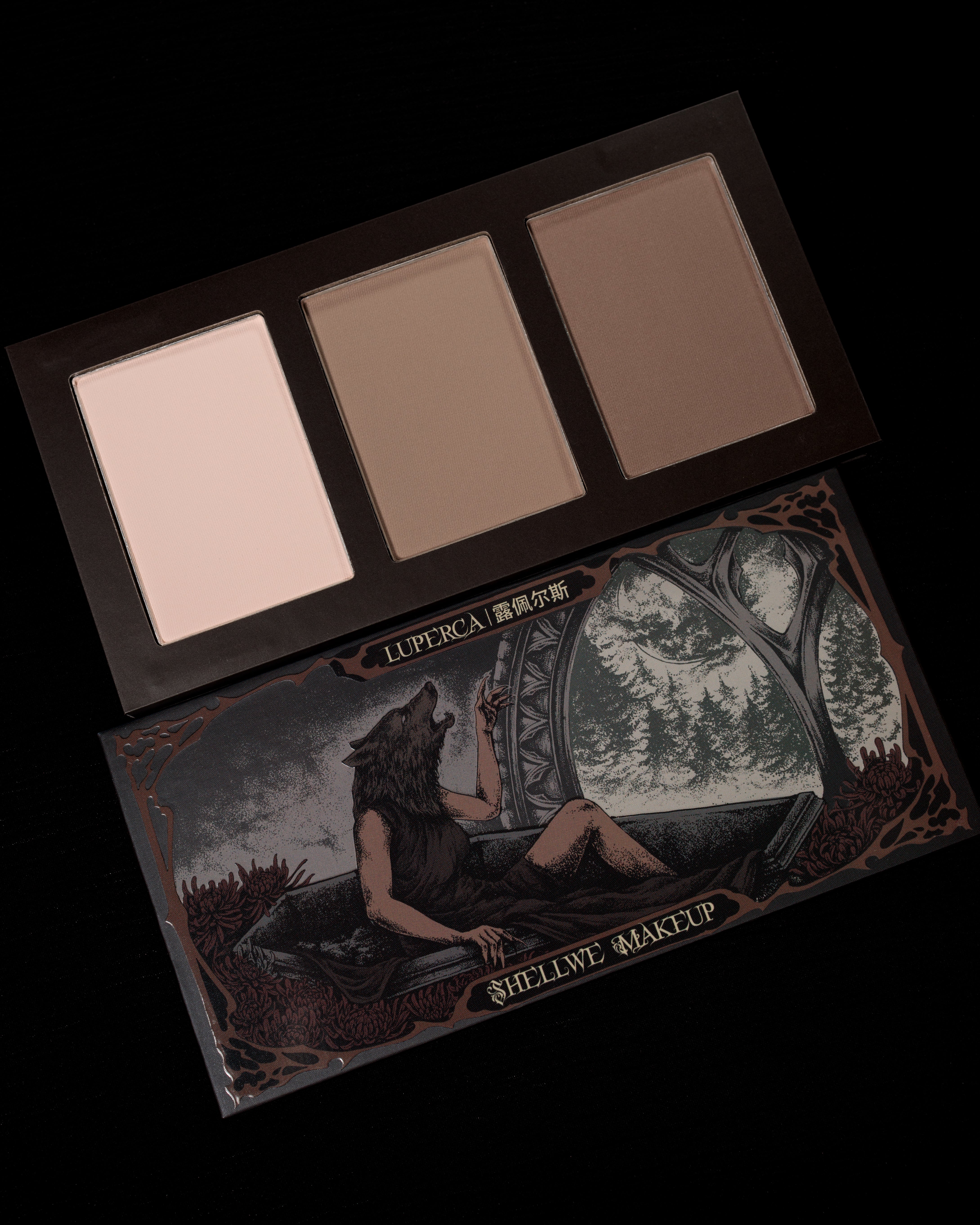 SHELLWE MAKEUP Lilith Luperca 3-color Highlighter Contour Palette T4430