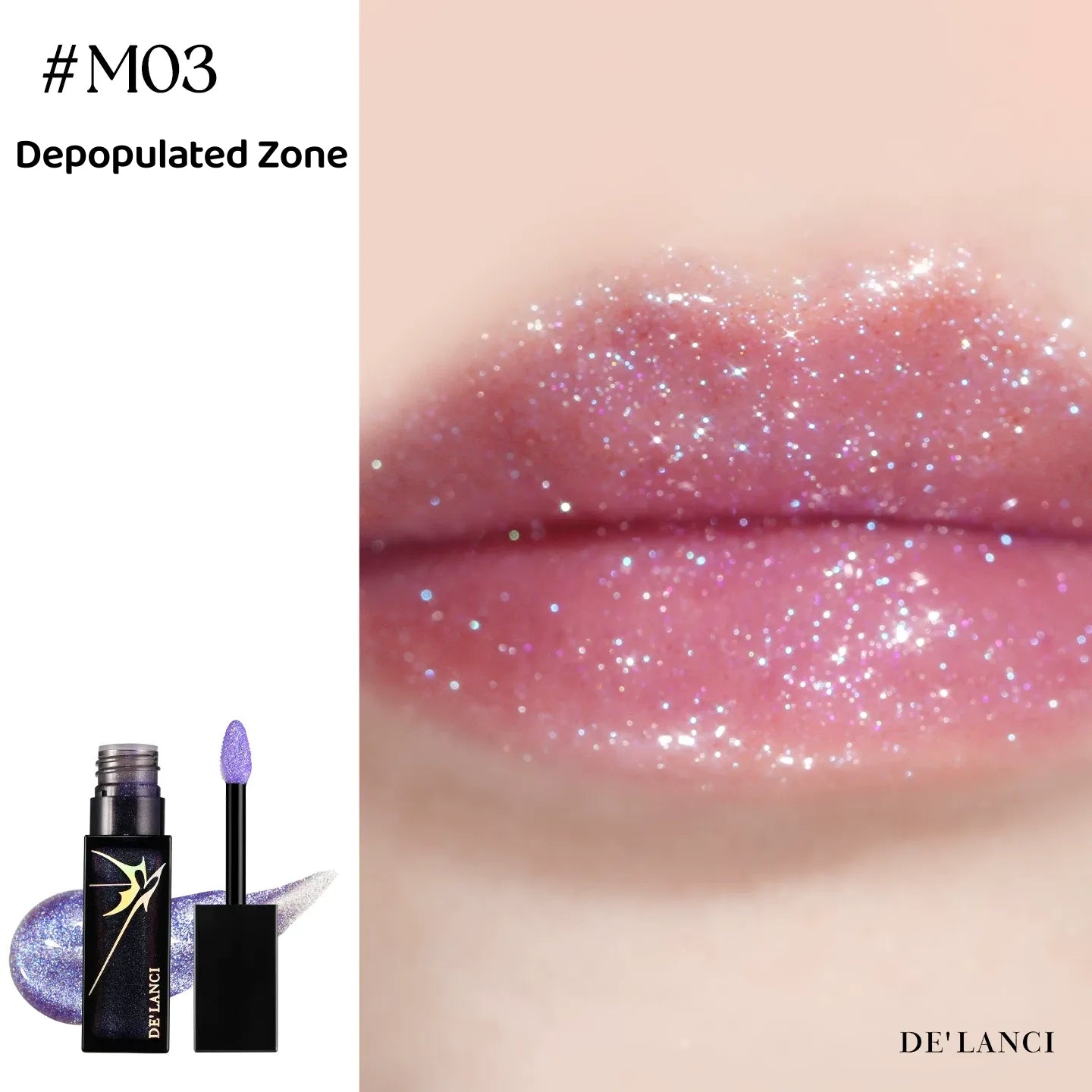 DE'LANCI Otherworldly Gothic Airy Matte & Mirror Lip Gloss T5432