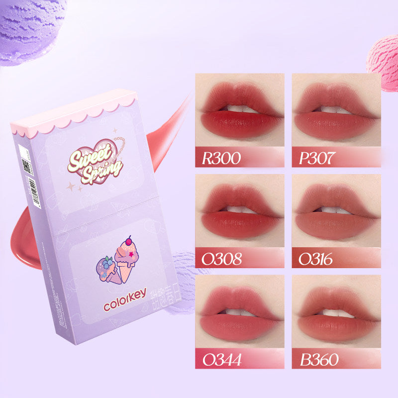 COLORKEY Ice Cream Watery Matte Lip Gloss 6 Pcs Set T4370