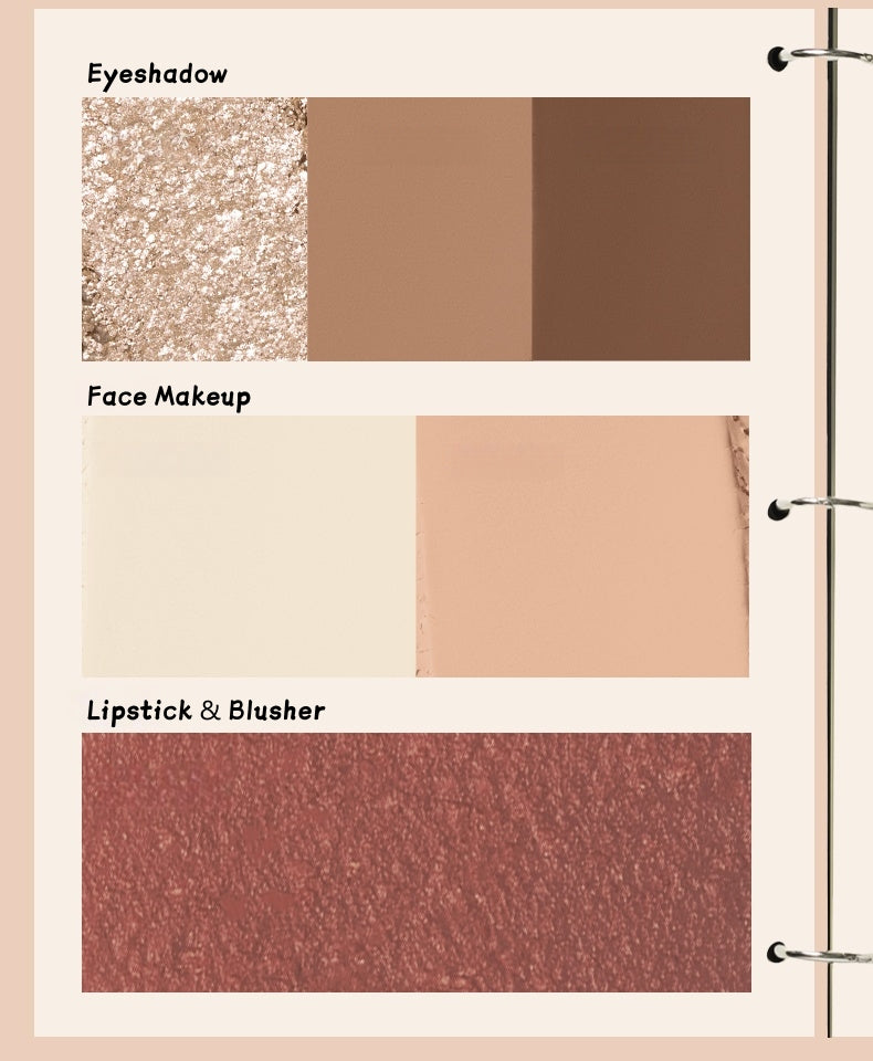 JOOCYEE Fall In Brown Collection Lipstick & Makeup Cream & Eyeshadow T5229