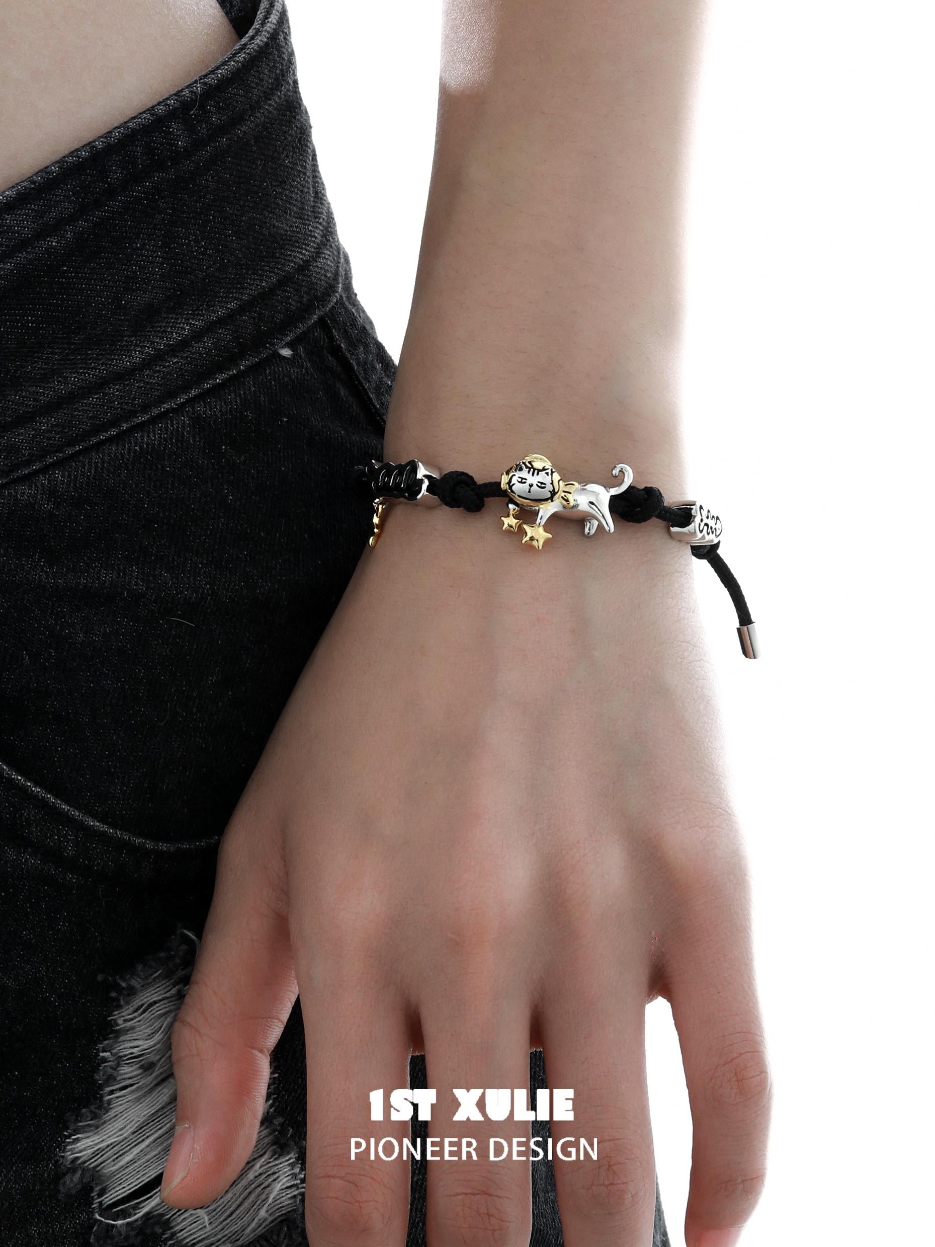 1STXULIE Bad Cat Collection Niche Gothic Bracelet T4699