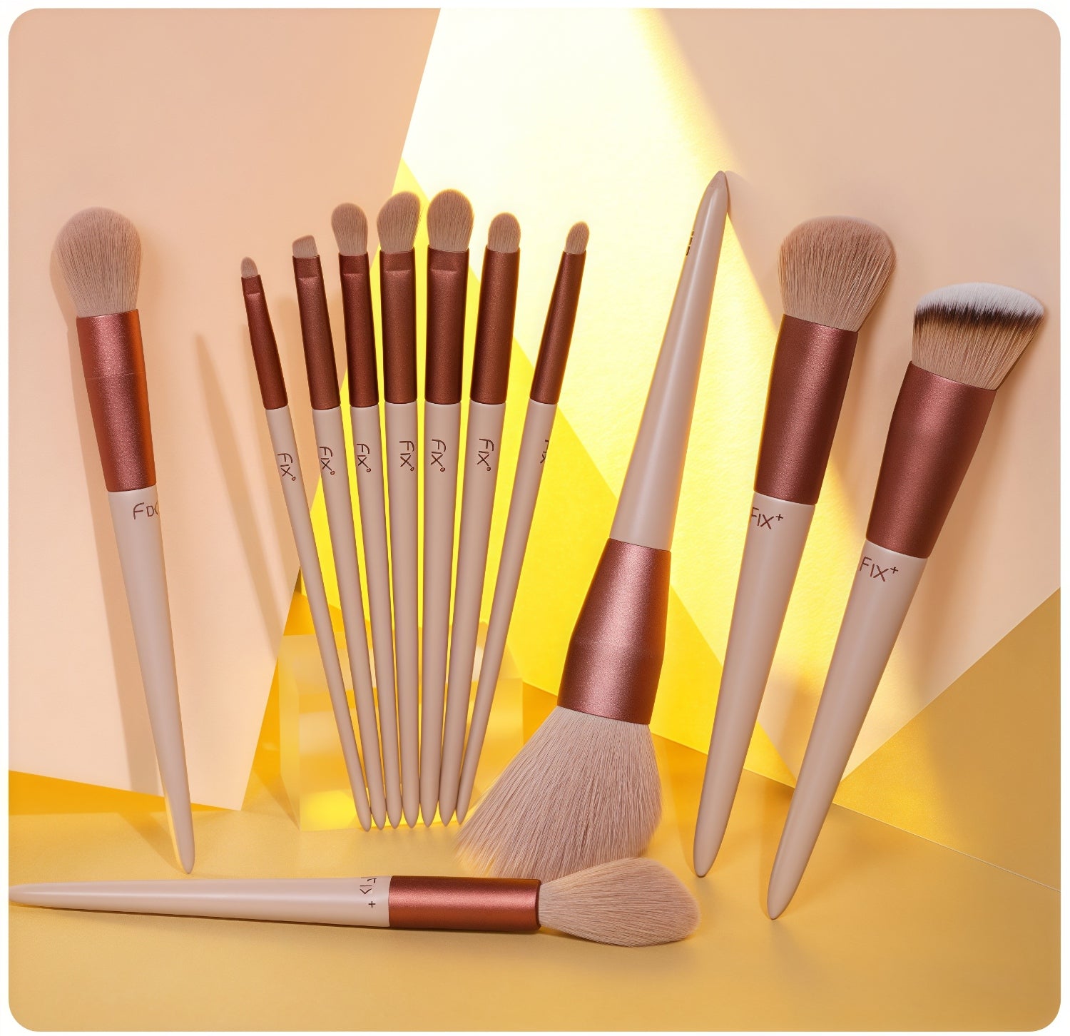 FIX+ Spring Milk Tea Collection Professional Makeup Brush 12 Pcs Set T4902