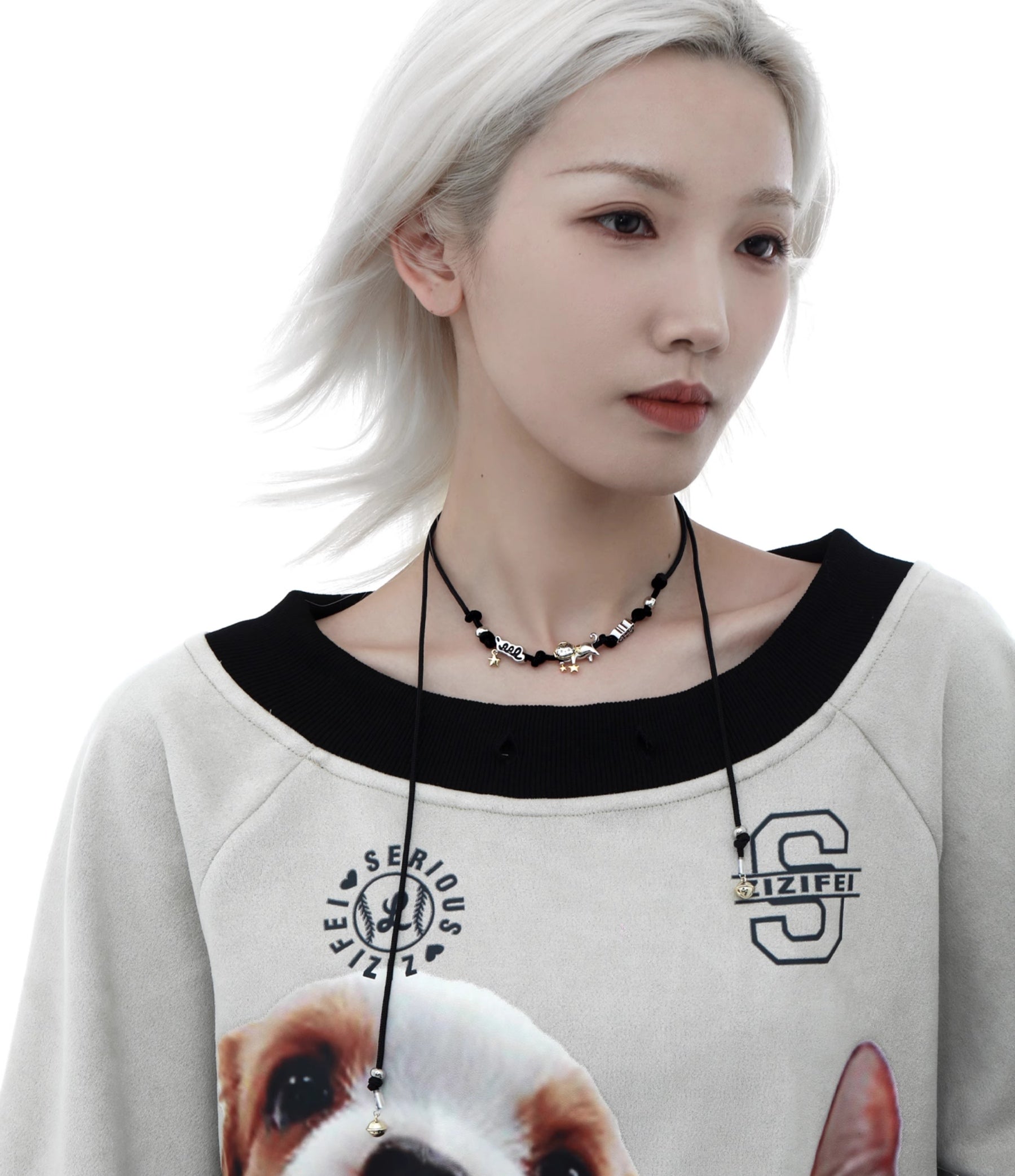 1STXULIE Bad Cat Collection Niche Gothic Choker Necklace T4499