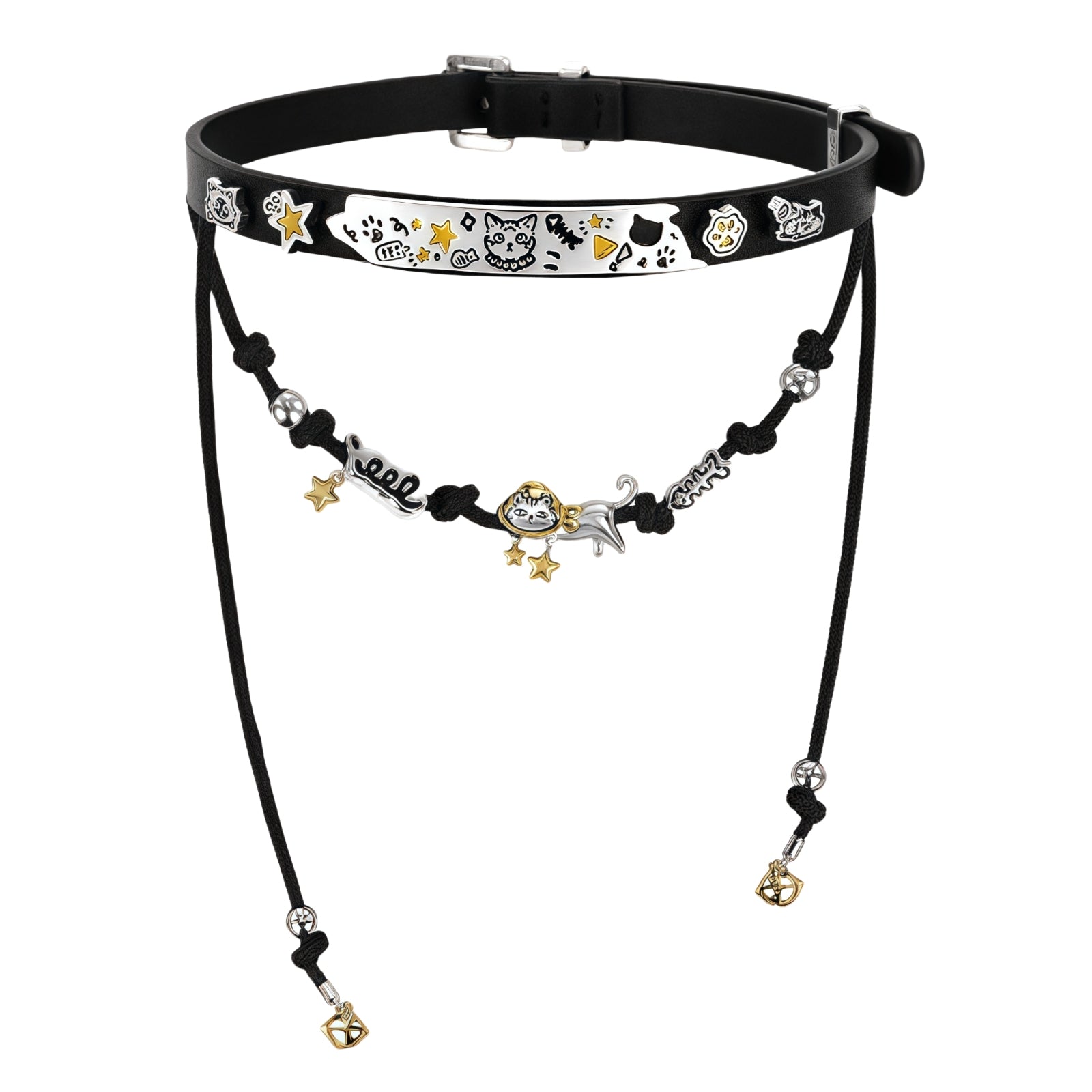 1STXULIE Bad Cat Collection Niche Gothic Choker Necklace T4499