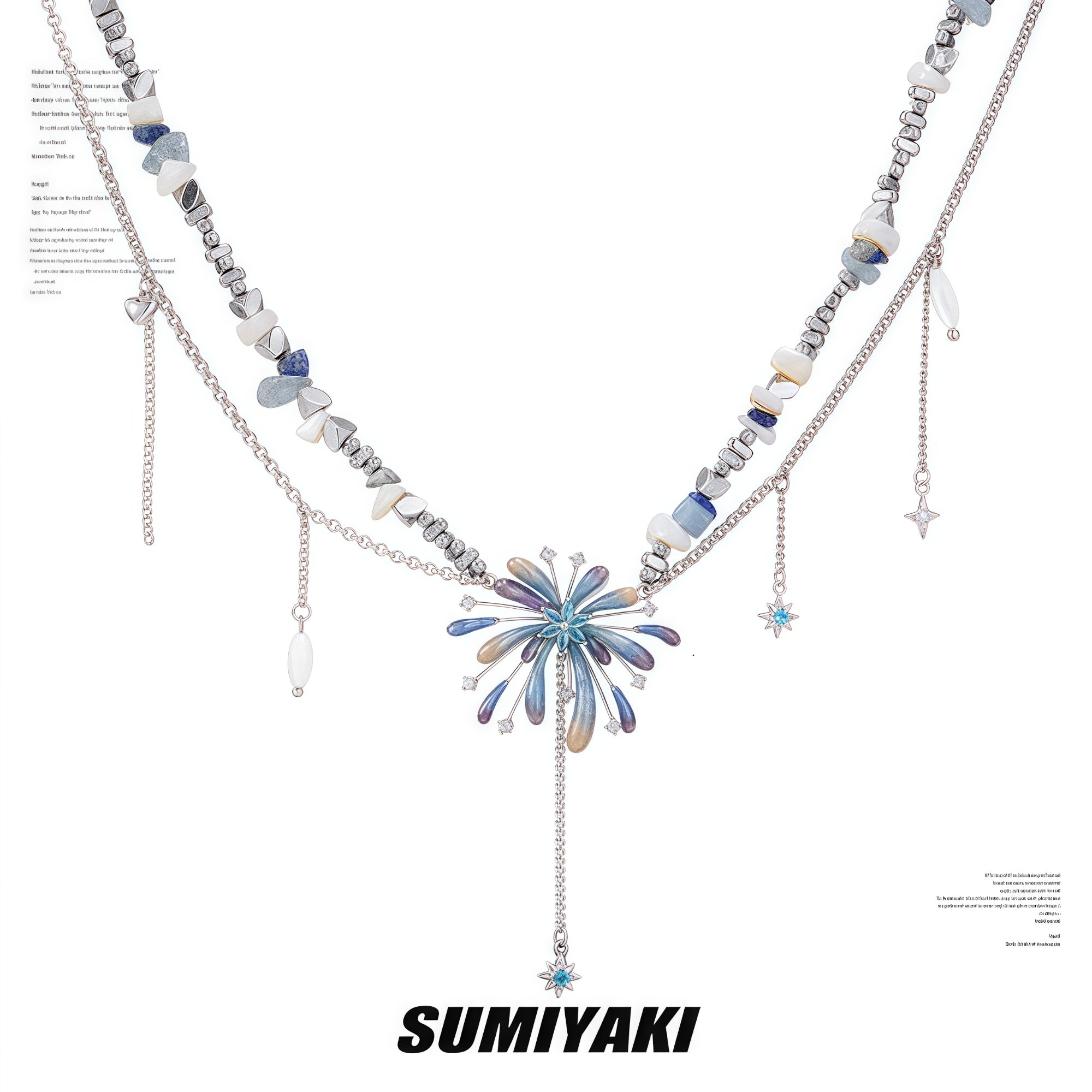 SUMIYAKI Fireworks Collection Unique Handmade Choker Necklace T4743