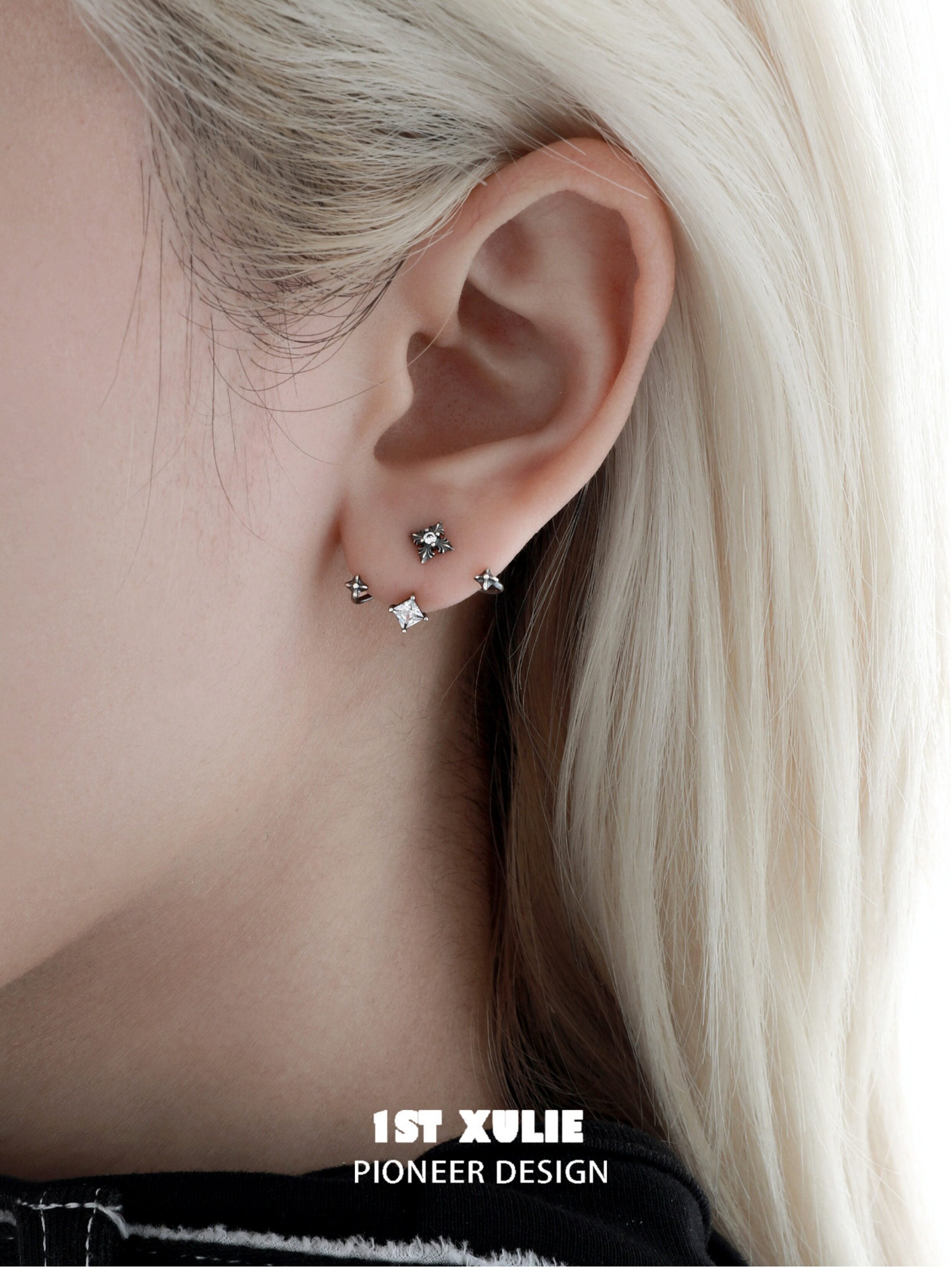 1STXULIE Superior Niche Iris Collection S925 Silver Stud Earring T5893