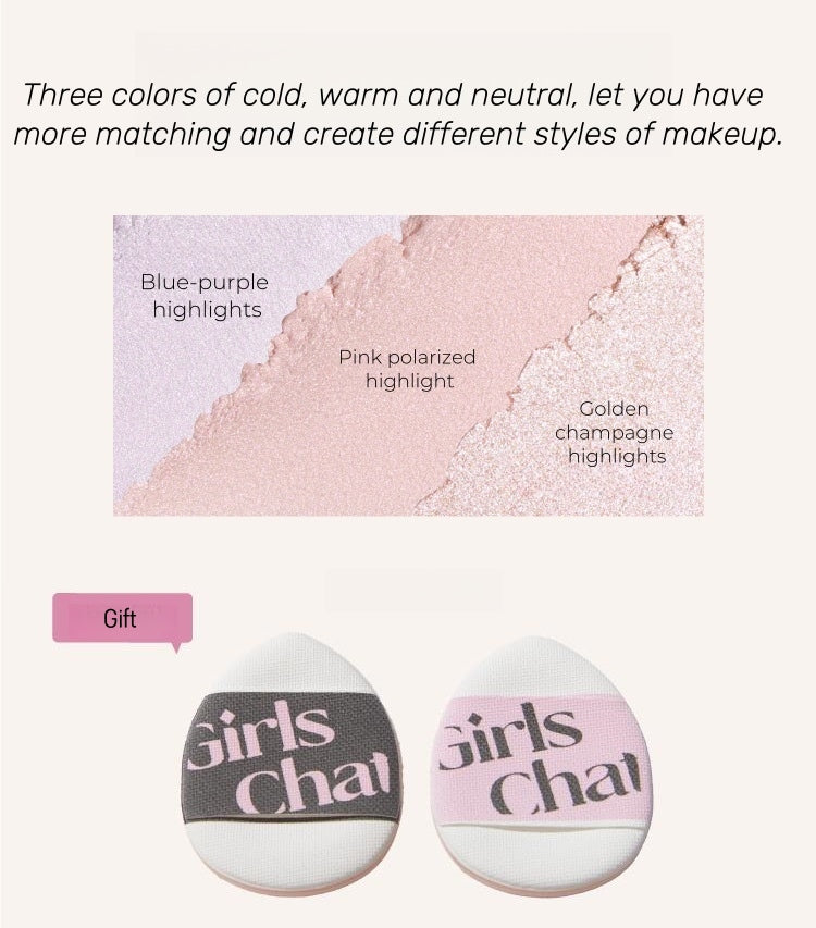 GIRLS CHAT Neon Leopard Collection Blusher & Highlighter Makeup Palette T4582