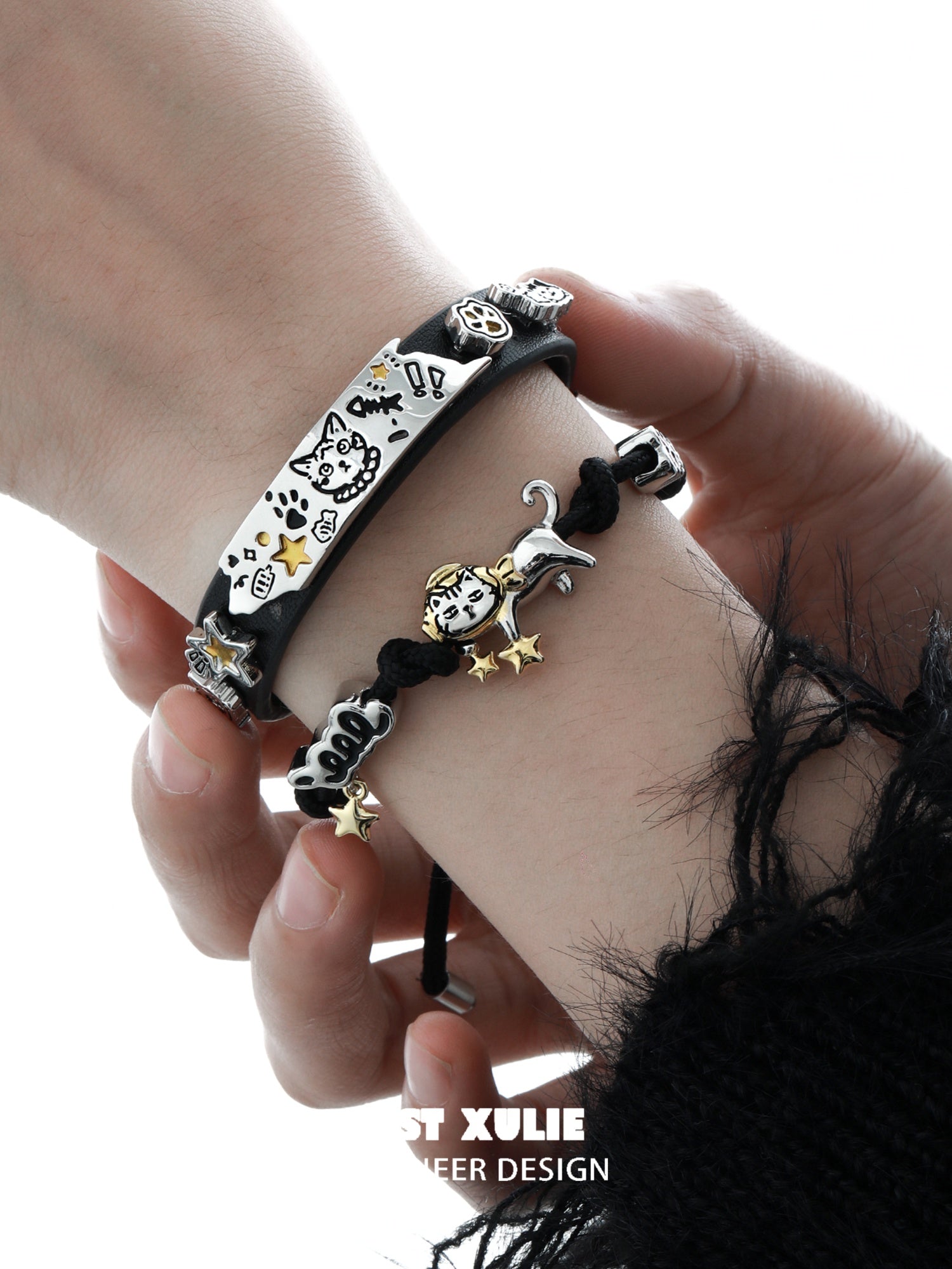 1STXULIE Bad Cat Collection Niche Gothic Bracelet T4699