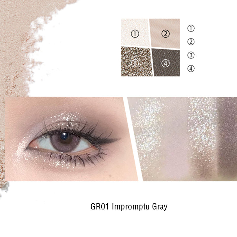 INTO YOU Rotational 4-Color Matte & Shimmer Eyeshadow Palette T3526