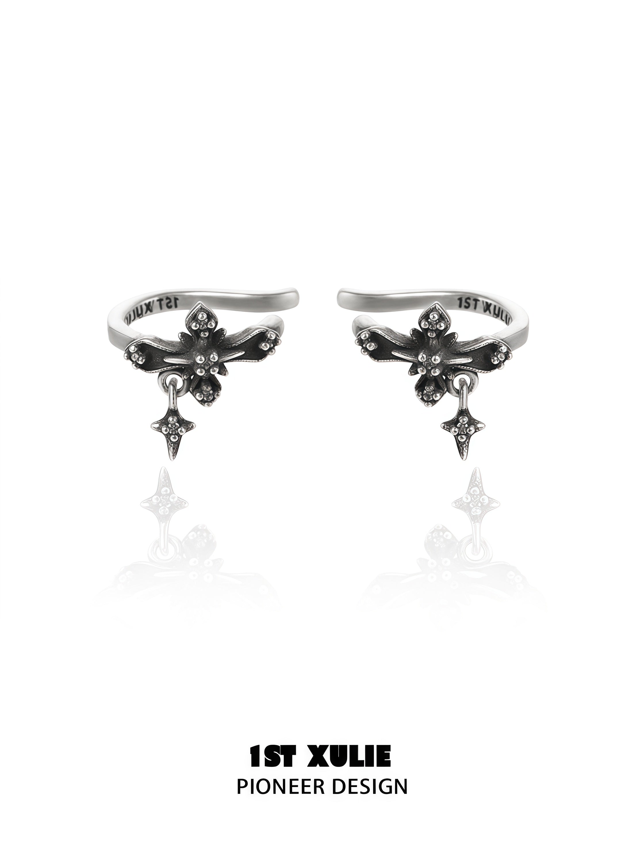 1STXULIE Superior Niche Iris Collection Gothic Retro Clip-on Earring T5887