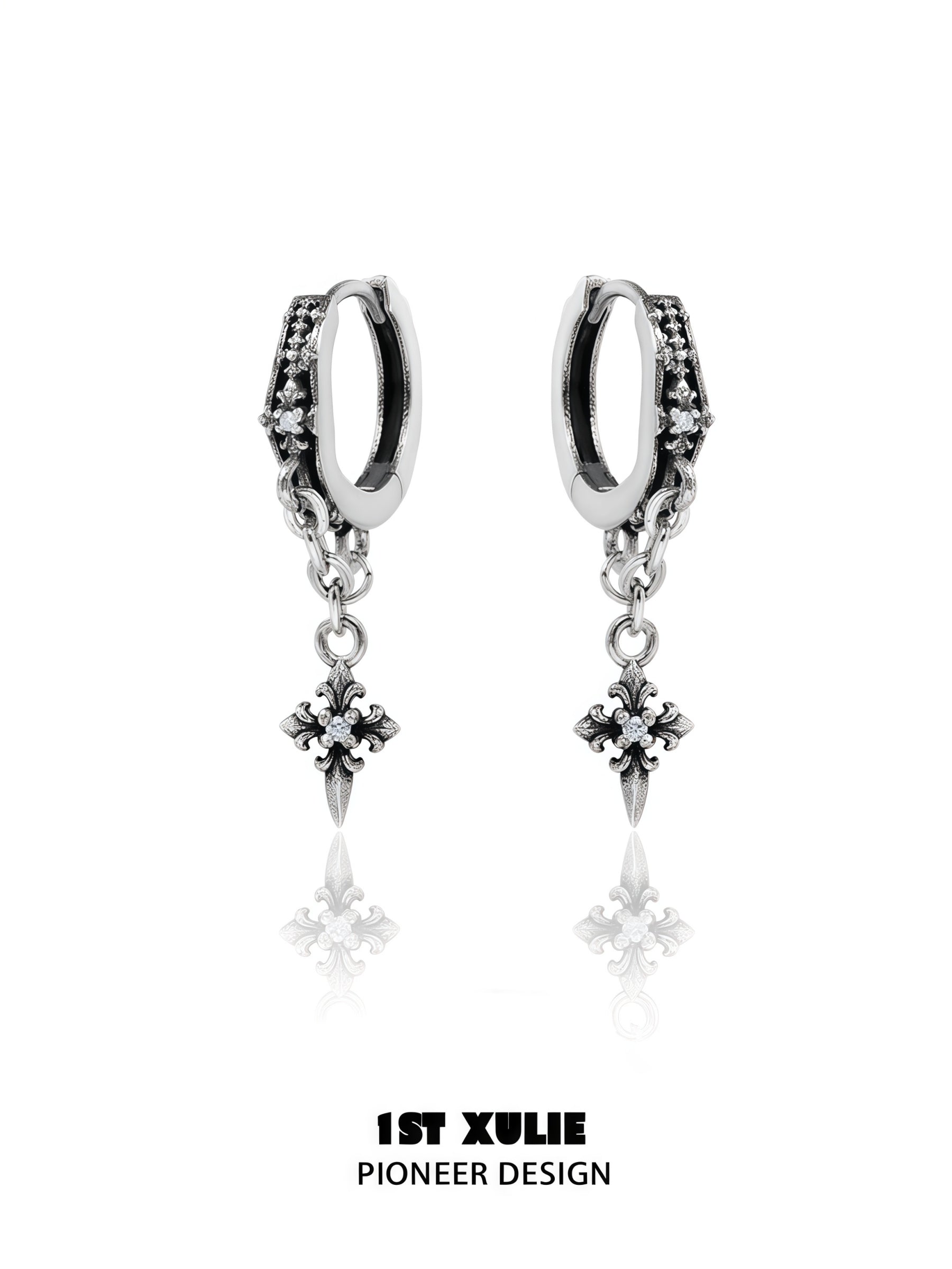 1STXULIE Superior Niche Iris Collection Cross-shaped Earring Backs T5880