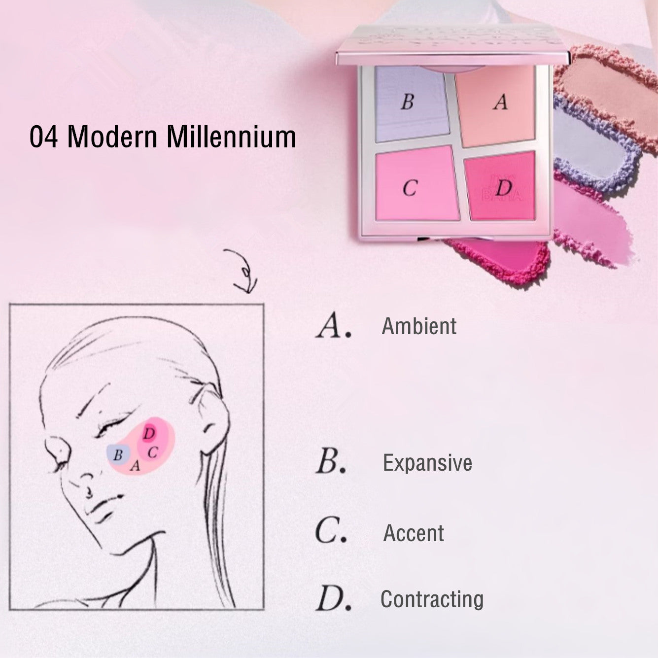 INSBAHA Primary Look Explore Four-Color Blusher Palette T3772