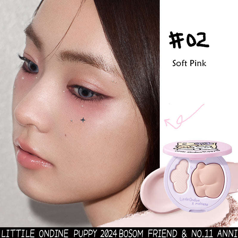 LITTLE ONDINE Puppy Hug Series 2-Color Highlighter Palette T4159