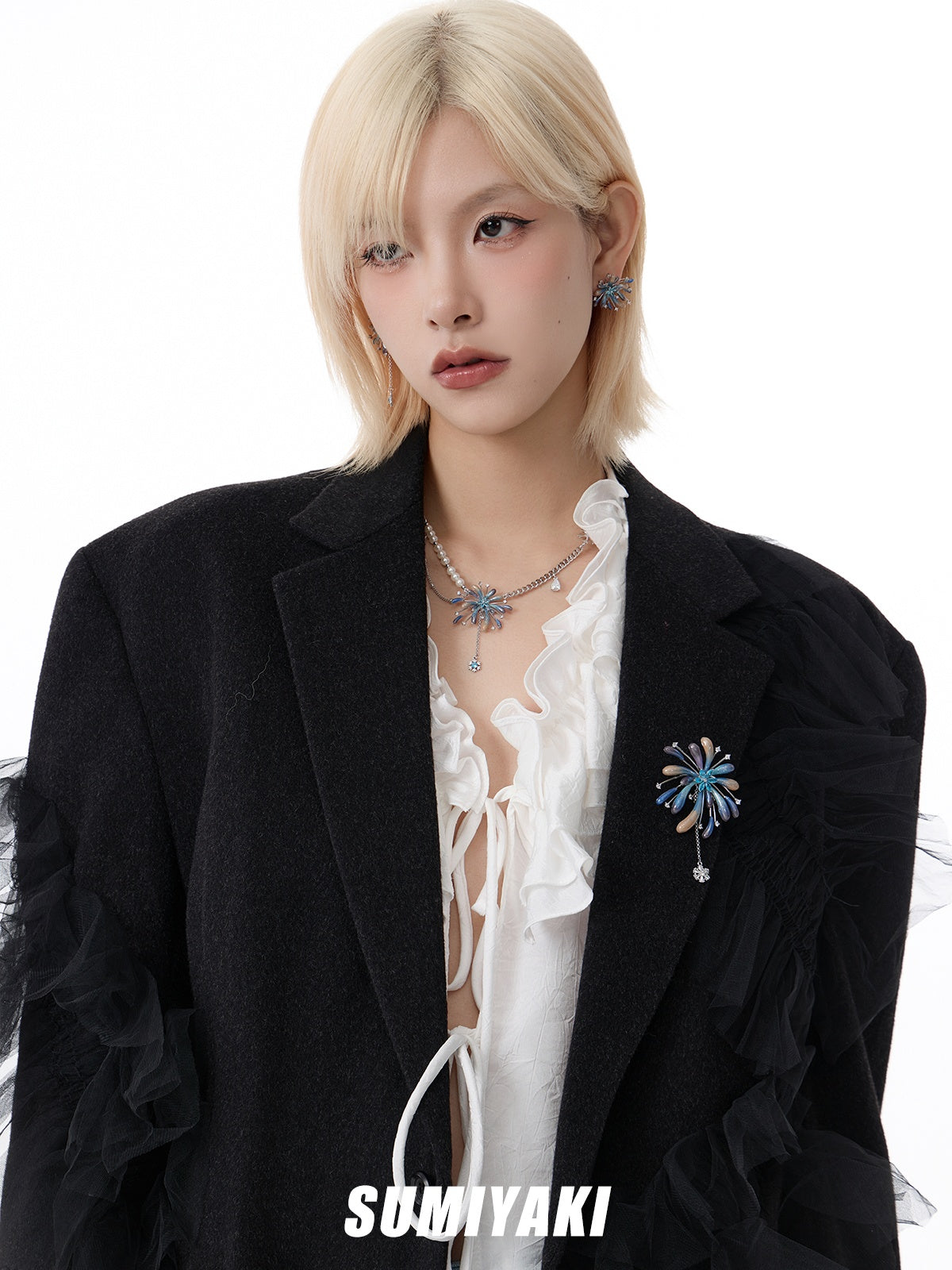 SUMIYAKI Fireworks Collection Unique Handmade Clip-on Earrings T4745