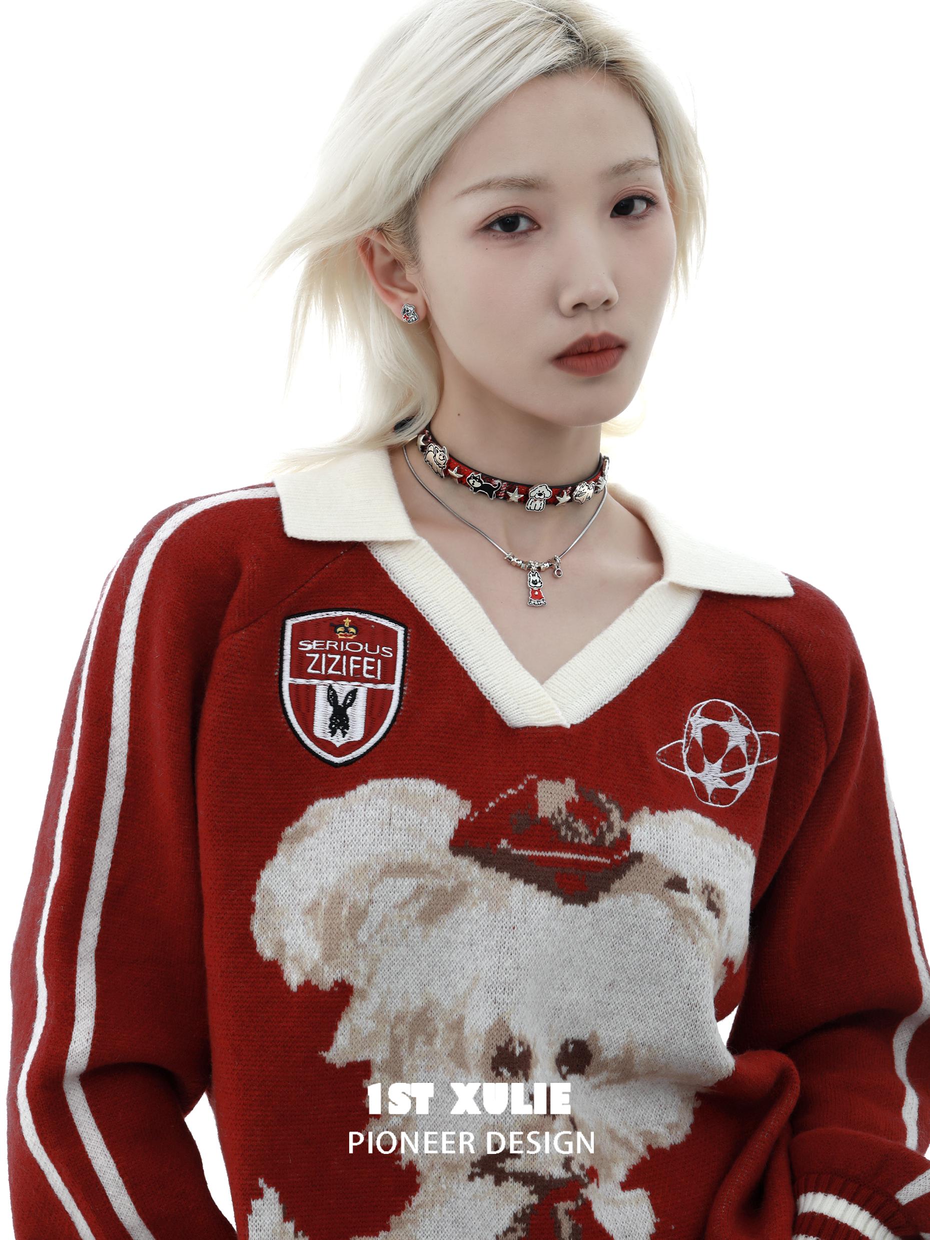 1STXULIE Happy Puppy Collection Niche Gothic Choker Necklace T4697