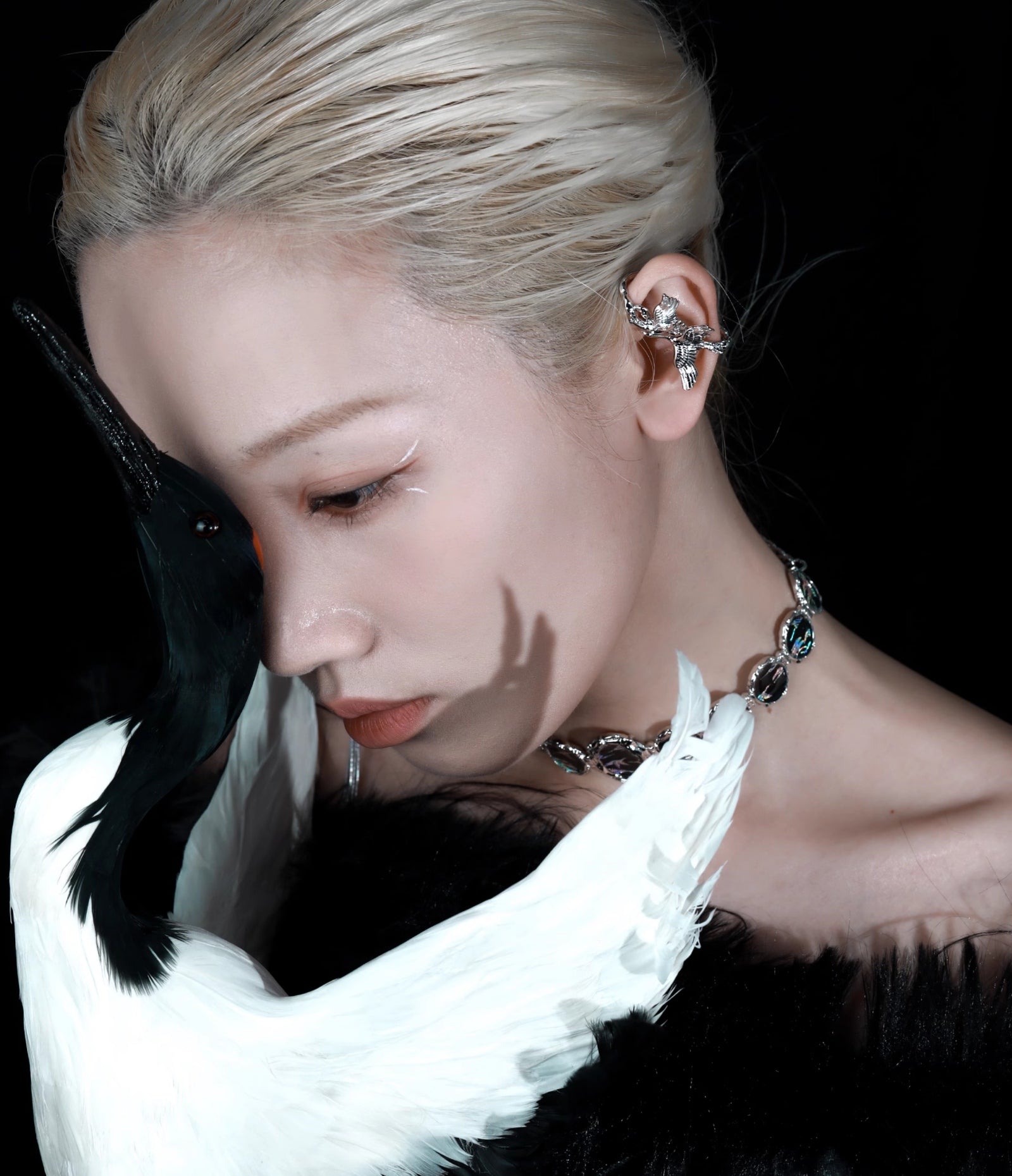 1STXULIE Spirited Crane Collection Niche Gothic Choker Halskæde T4498