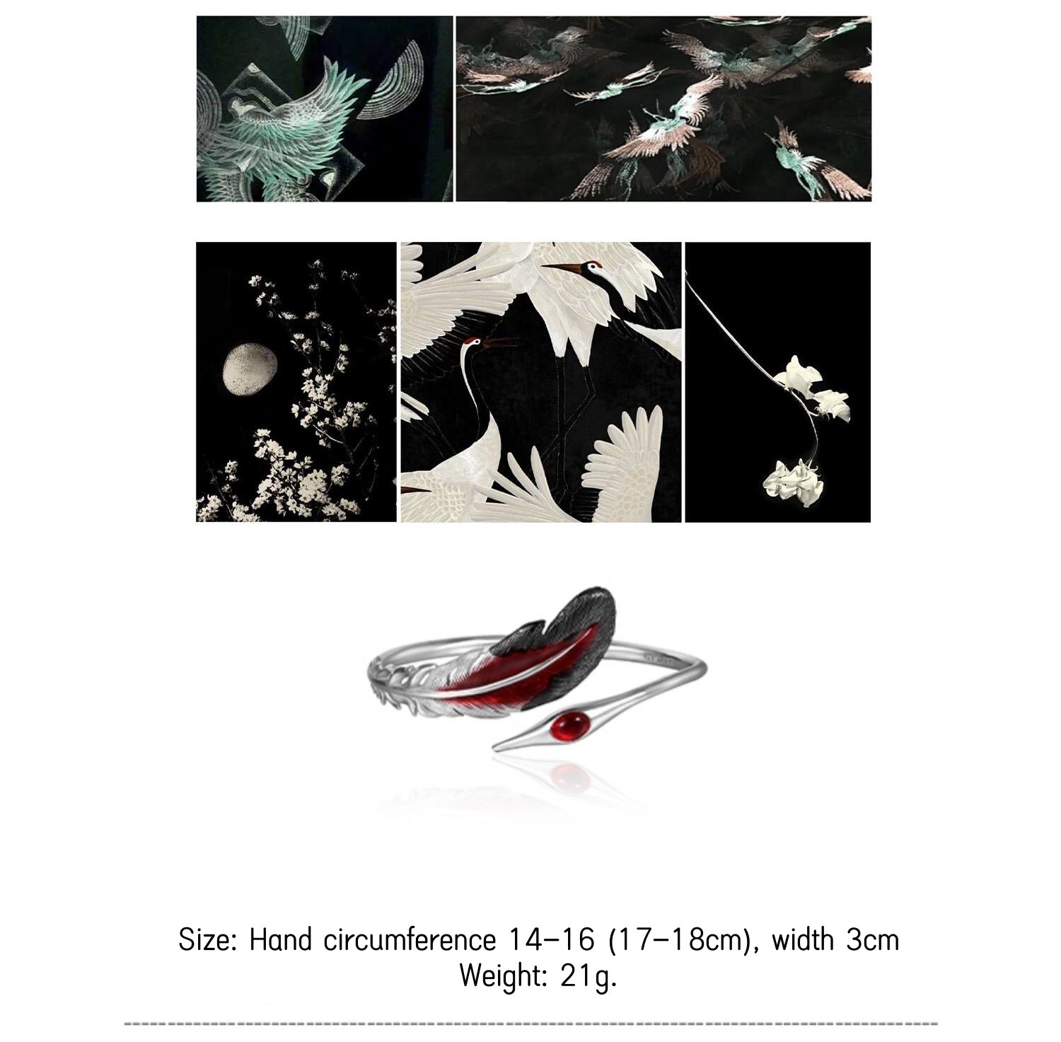 1STXULIE Fairy Crane Collection Niche Gothic Bracelet & Necklace T4701