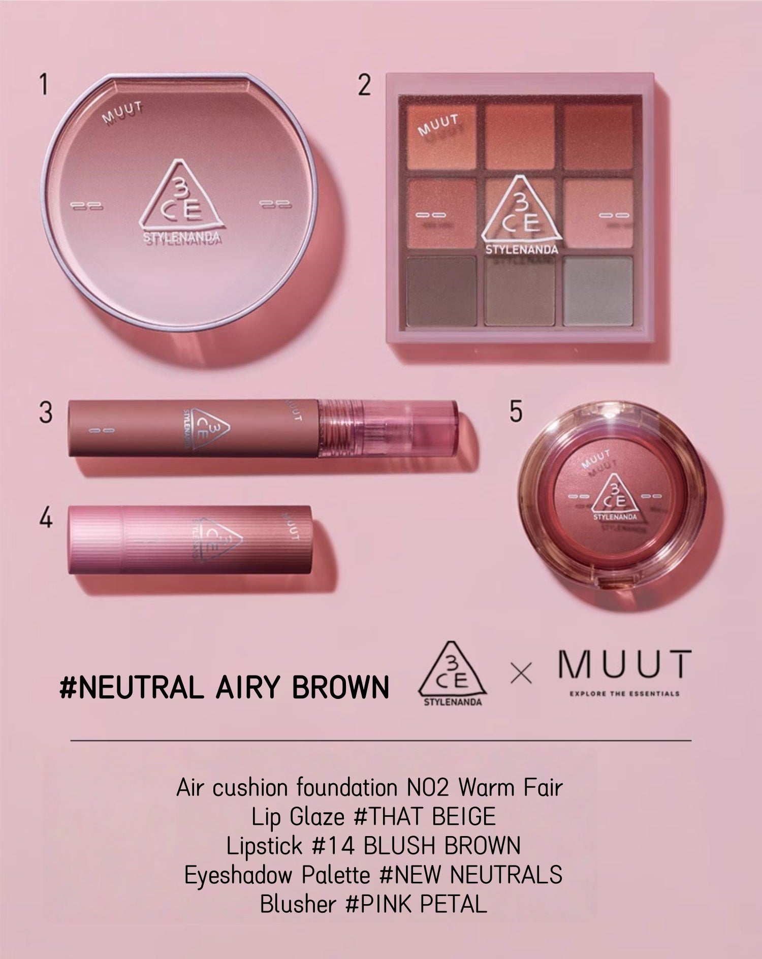 3CE X MUUT Beauty Meets Fashion 5 Pcs Makeup Set T4761