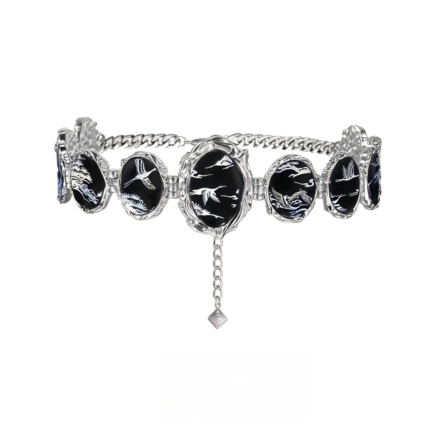 1STXULIE Spirited Crane Collection Niche Gothic Choker Halskæde T4498