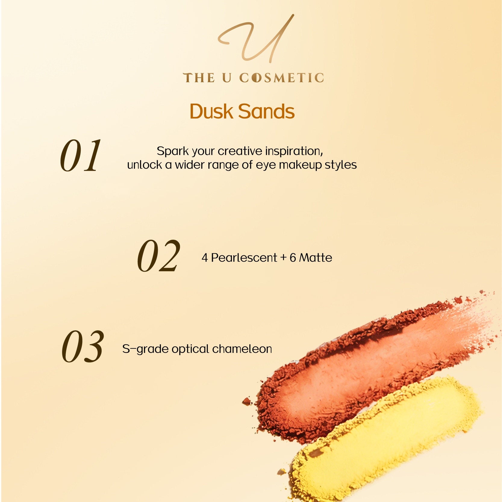 THE U COSMETICS Dusk Sands 10-Color Chameleon Eyeshadow Palette (3.0) T5631