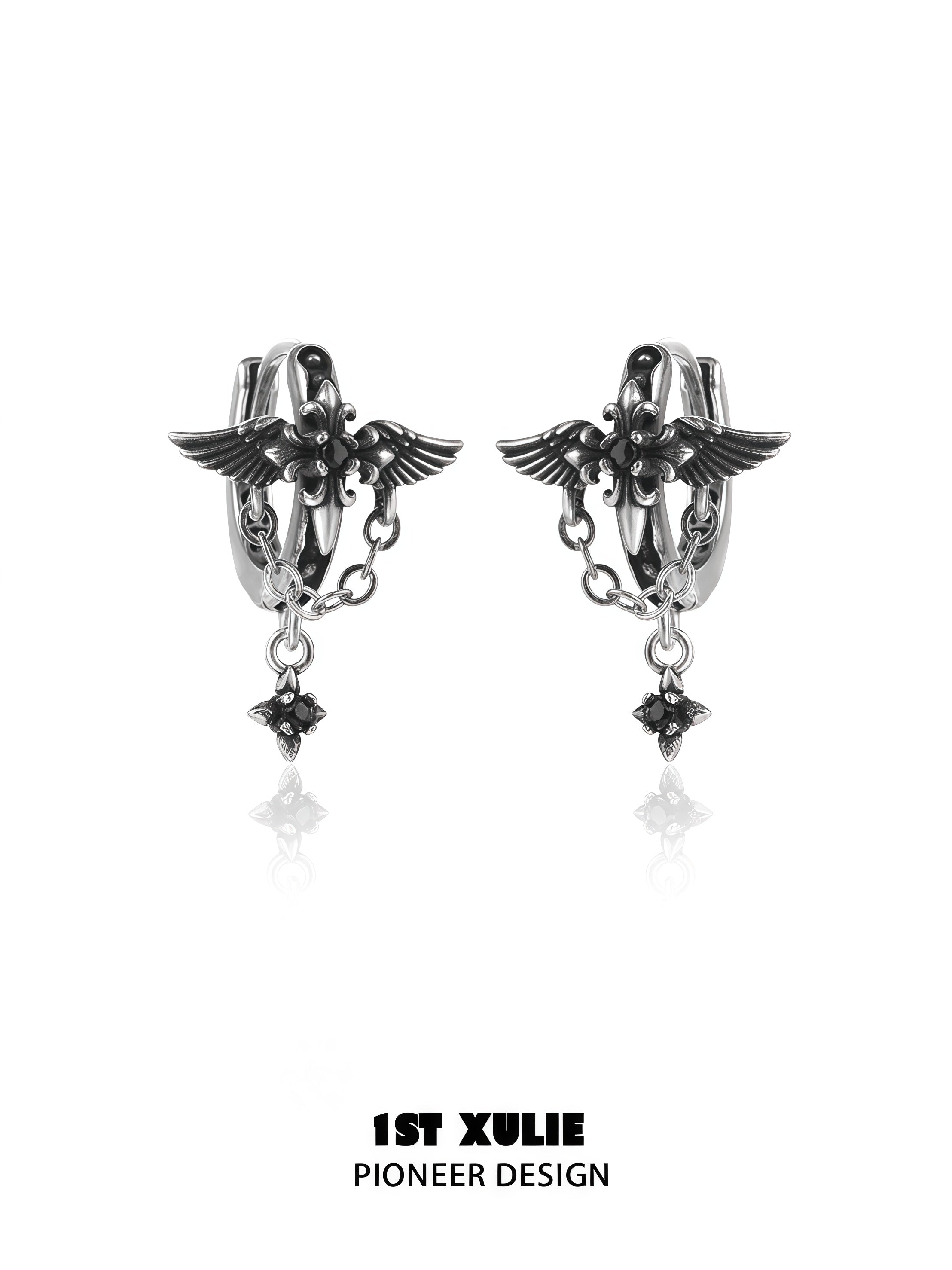 1STXULIE Superior Niche Iris Collection Angel Wings Earring Backs T5882
