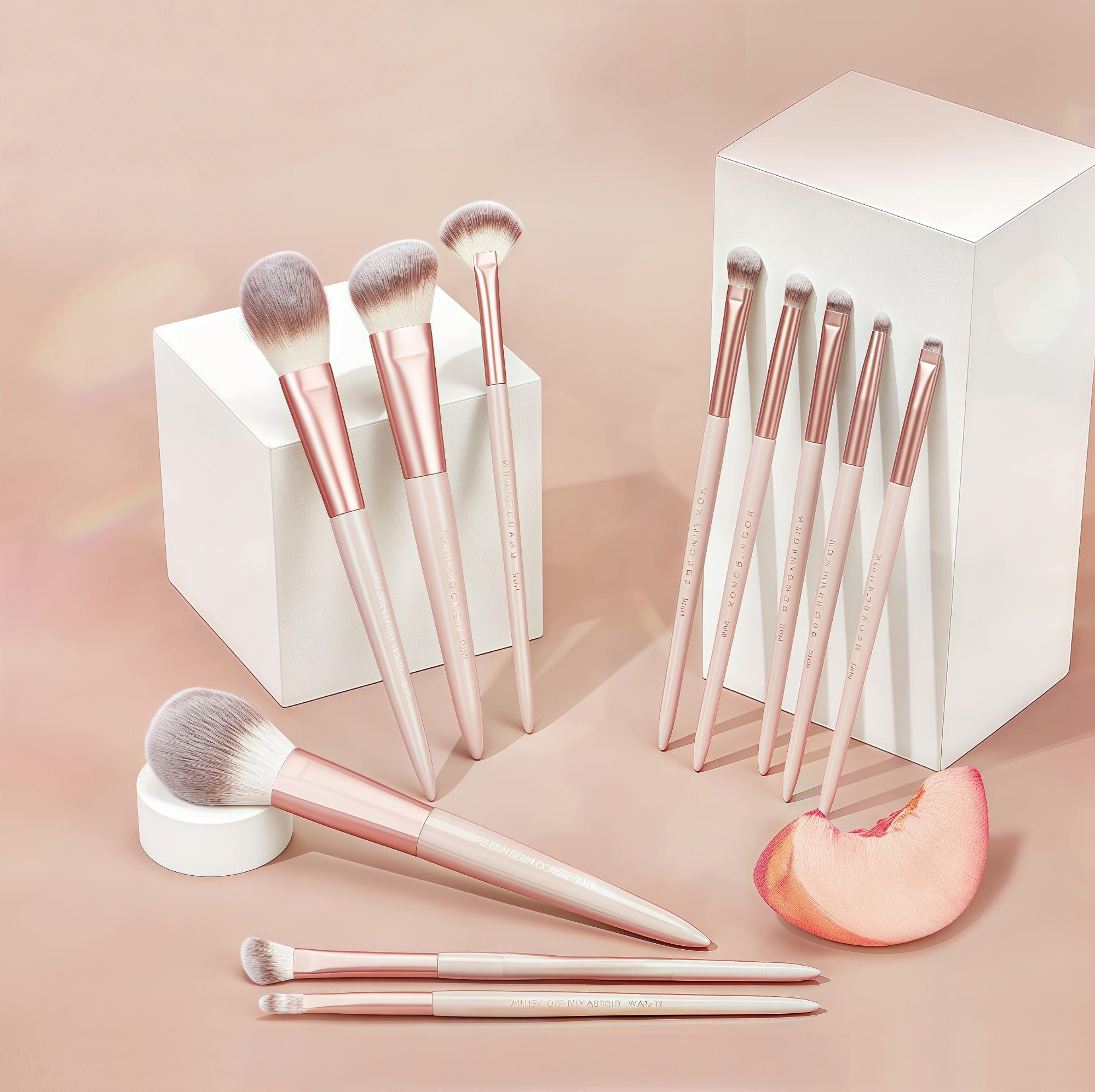 ROWNYEON Mist Peach Professional Makeup Brush 11 Pcs Set T5005