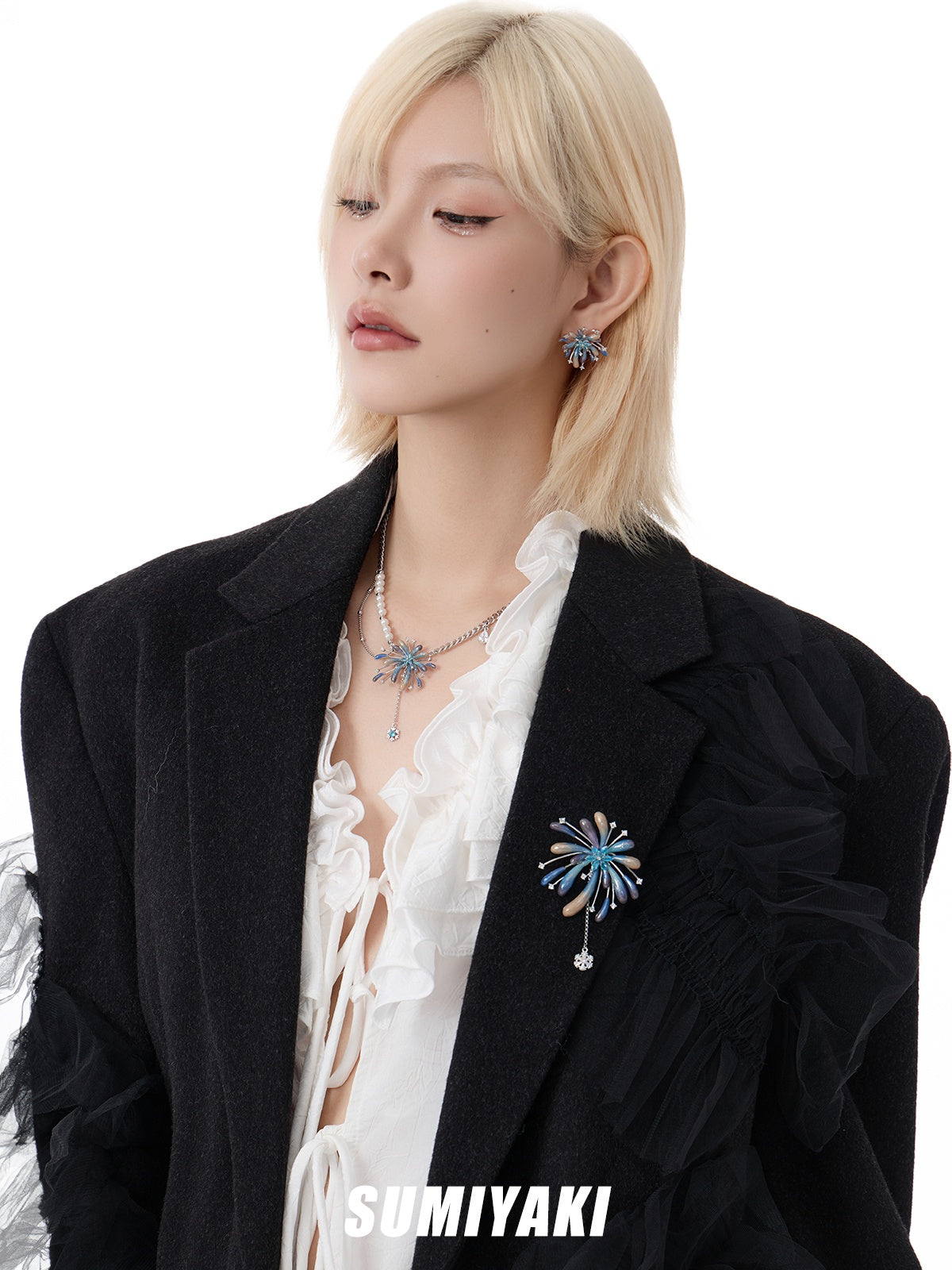 SUMIYAKI Fireworks Collection Unique Handmade Brooch T4742