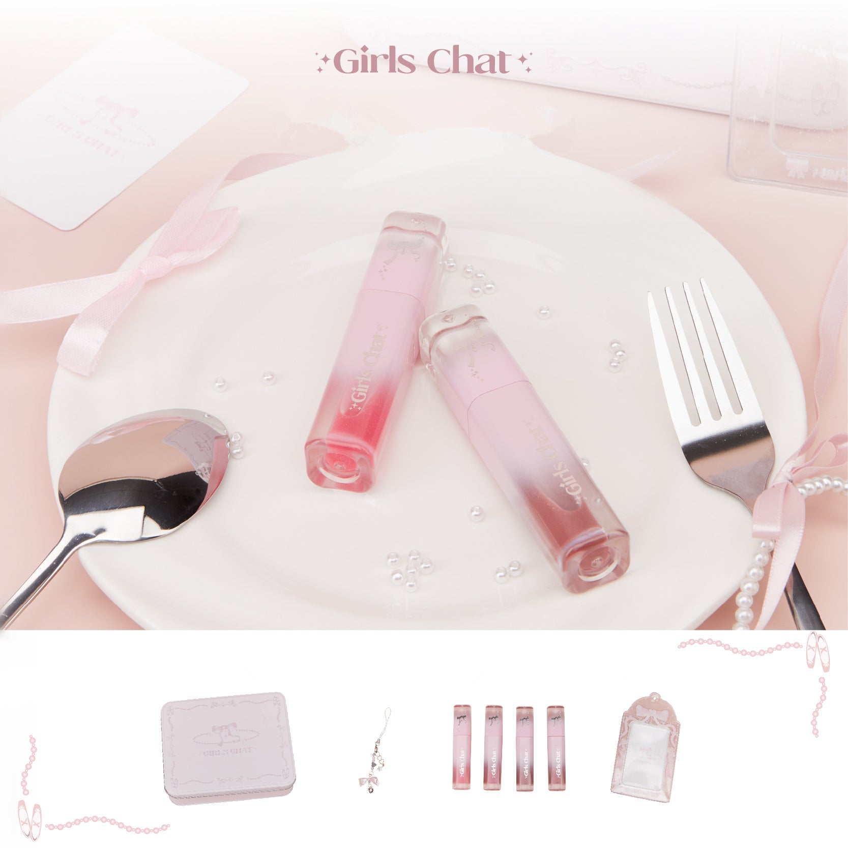 Girls Chat Romantic Rebel Collection 4 Pcs Lip Glaze Set T4198