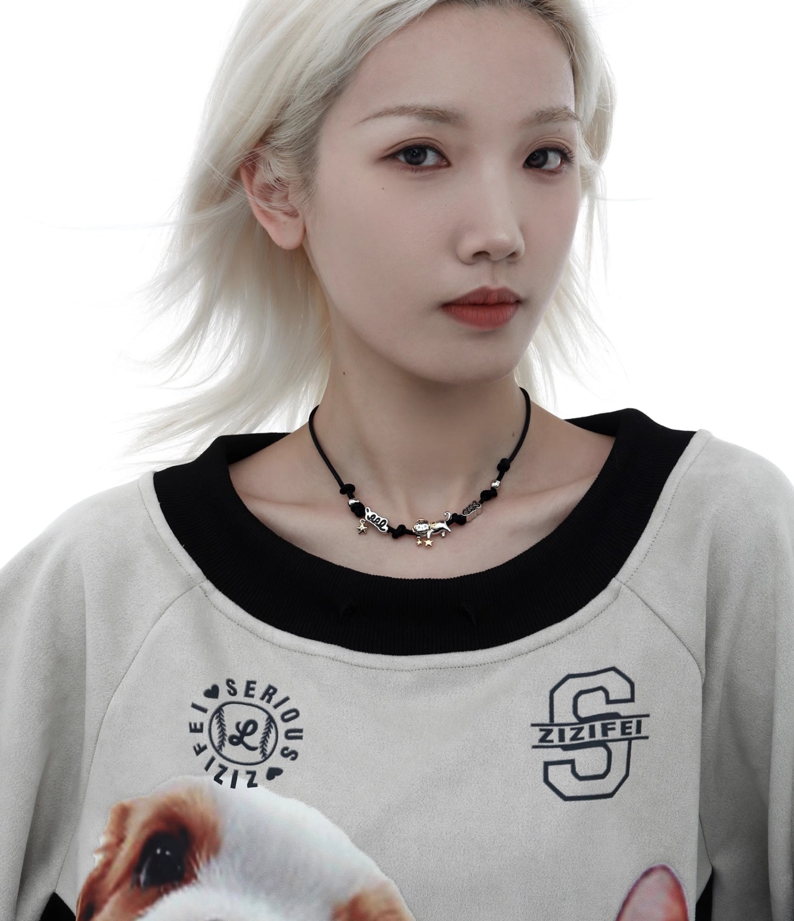 1STXULIE Bad Cat Collection Niche Gothic Choker Necklace T4499