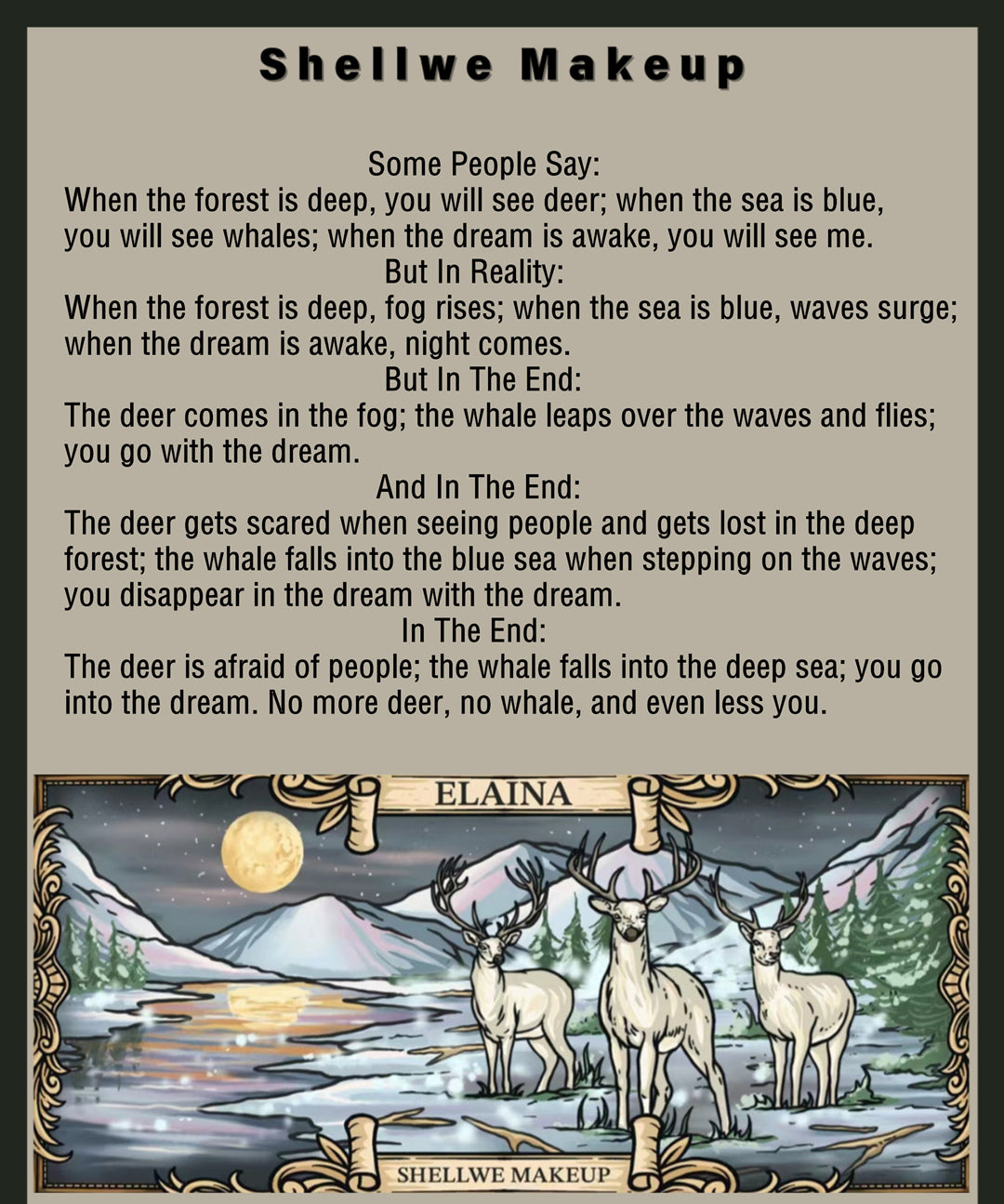 SHELLWE MAKEUP ELAINA 10 farver kameleon øjenskyggepalette T4036